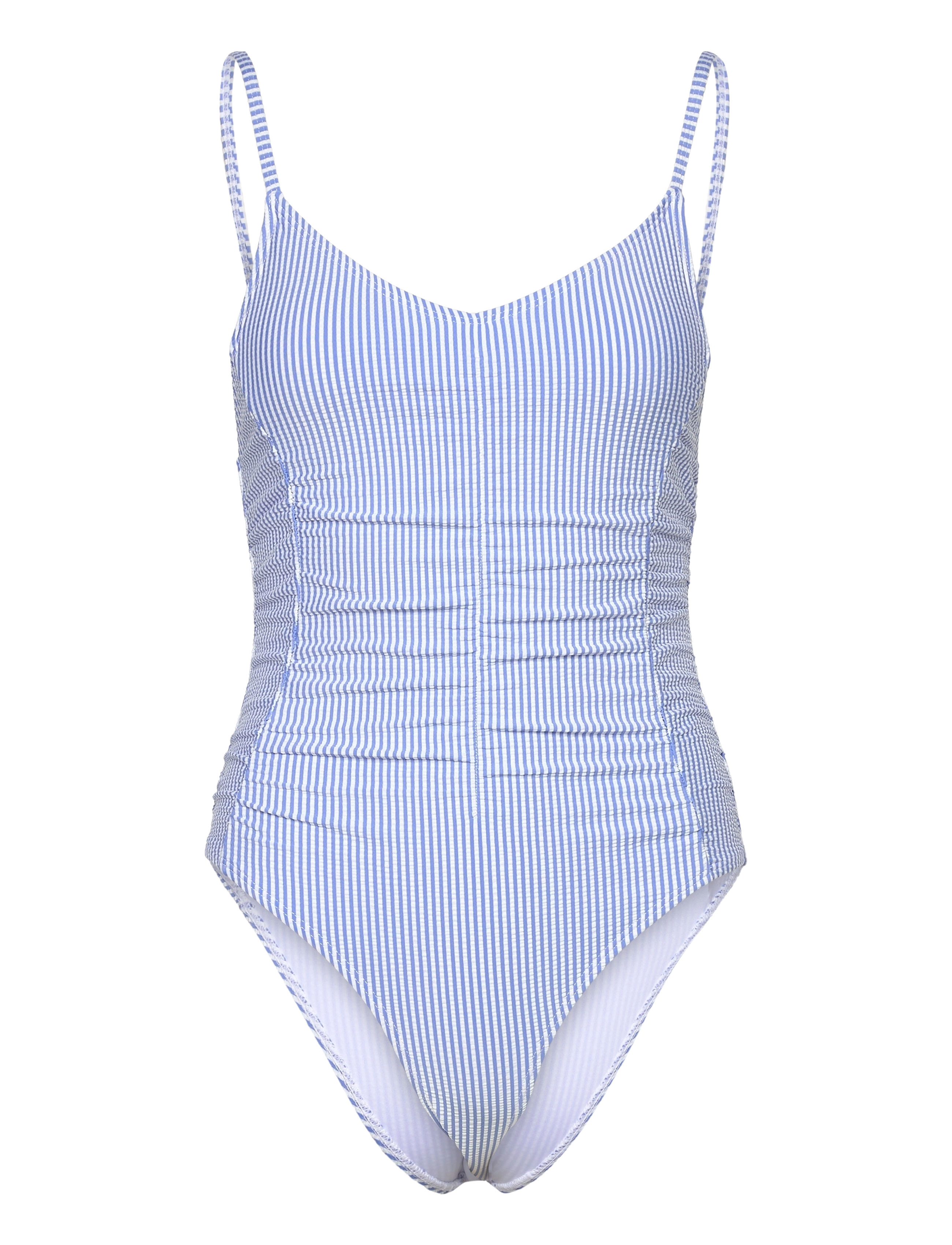 BECKSÖNDERGAARD Striba Gathered Bea Badeanzug Blau - XL - Damen