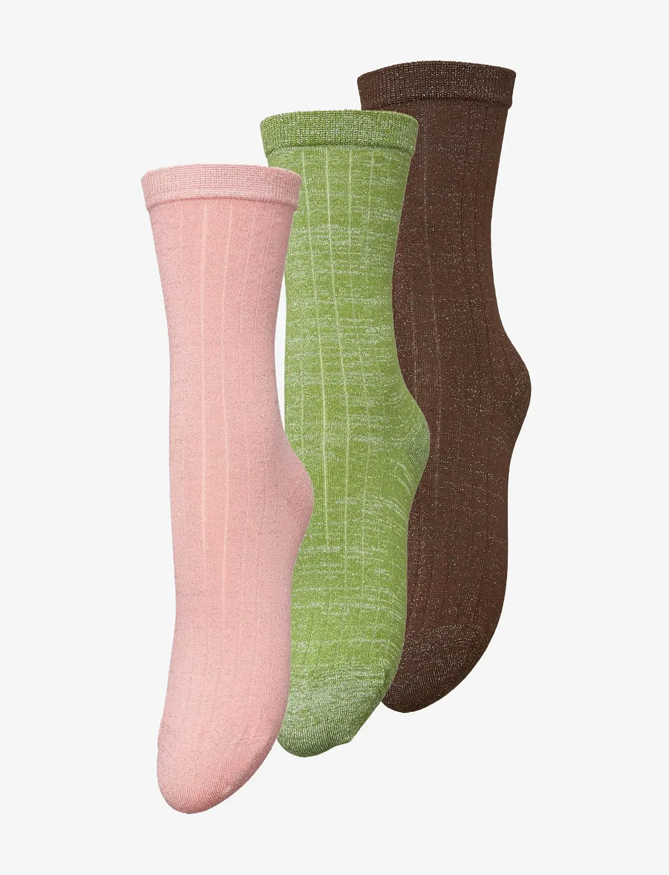 Becksöndergaard - Rib Glitter Sock 3 Pack - pink/green/brown - 0