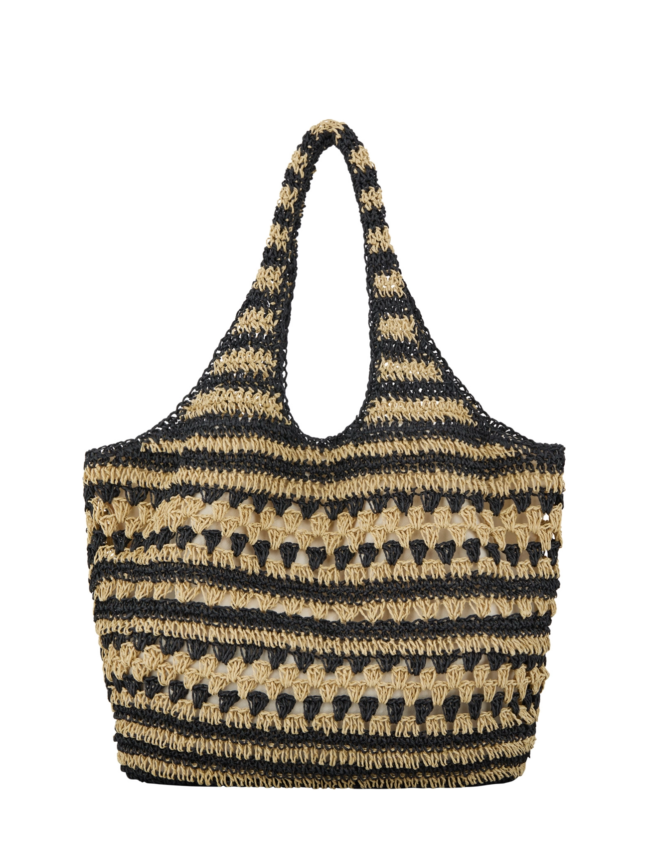 Becksöndergaard Wafted Carolina Bag - Strandtasker - BLACK/NATURE / multi