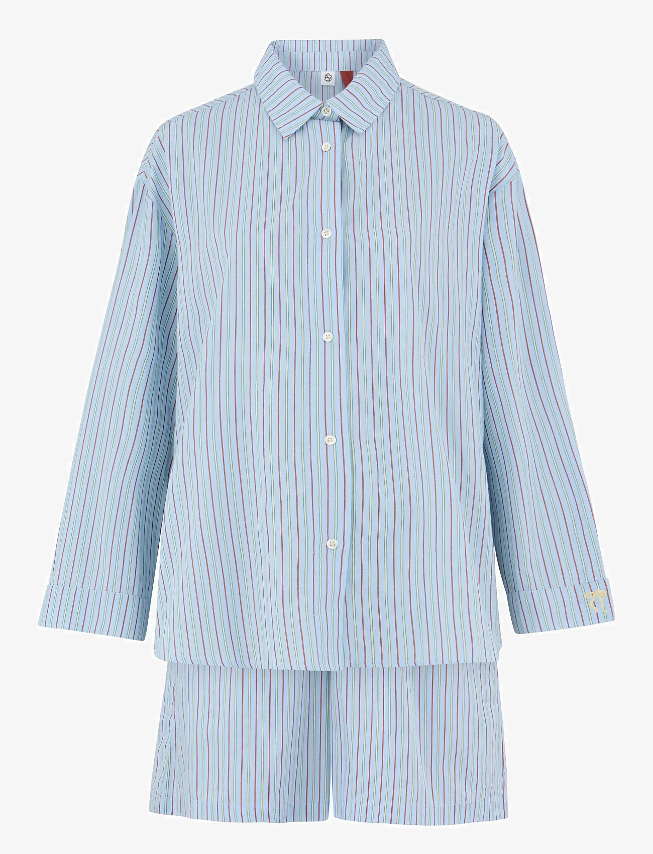 Becksöndergaard - Stripel Shirt+Shorts - sov- & loungeplagg - cashmere blue - 1