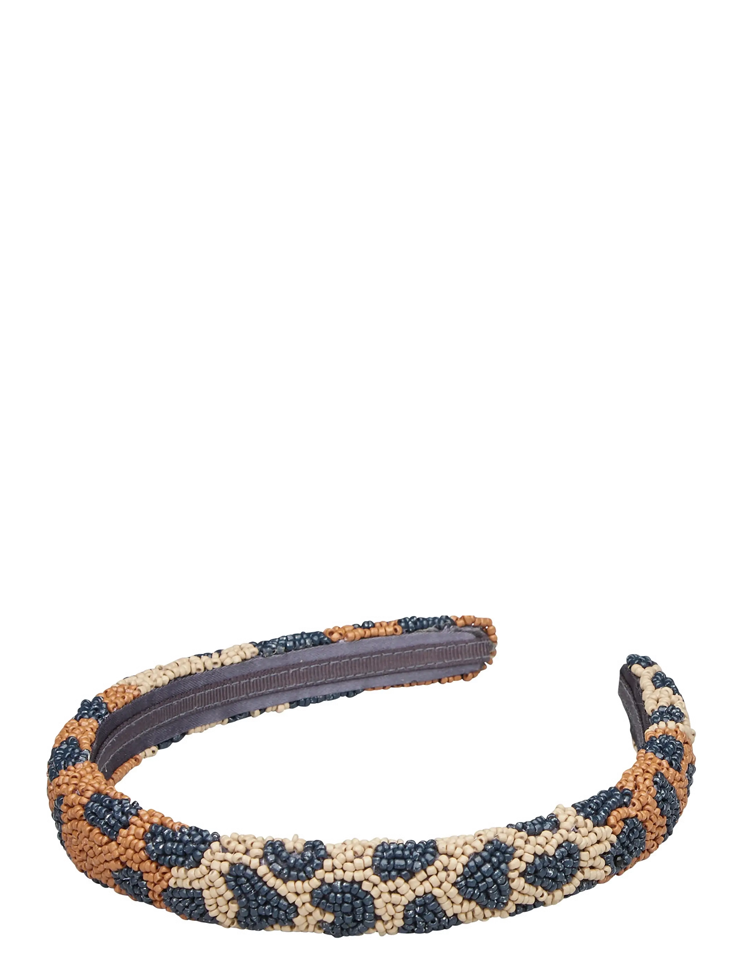 Leopa Slim Beaded Hairbrace - BLACK