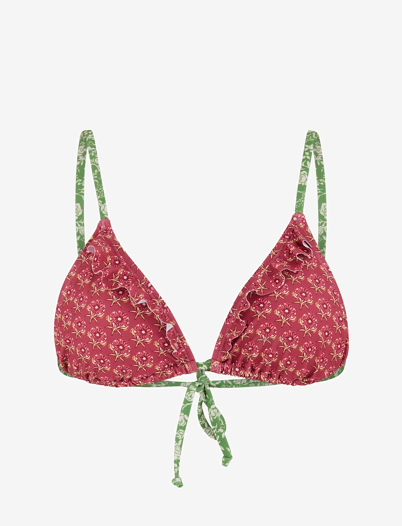 Becksöndergaard - Bloflora Bella Frill Bikini Top - earth red - 1