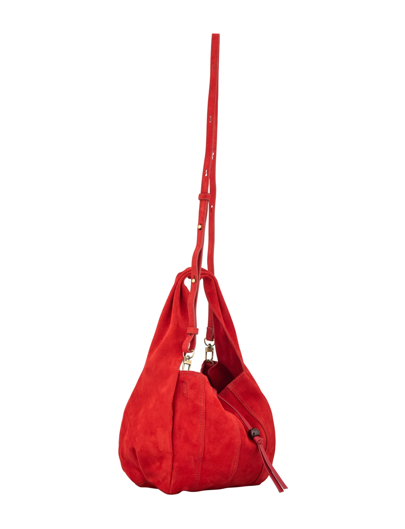 Becksöndergaard - Suede Panel Harper Bag - bucket-tasker - adrenaline red - 1