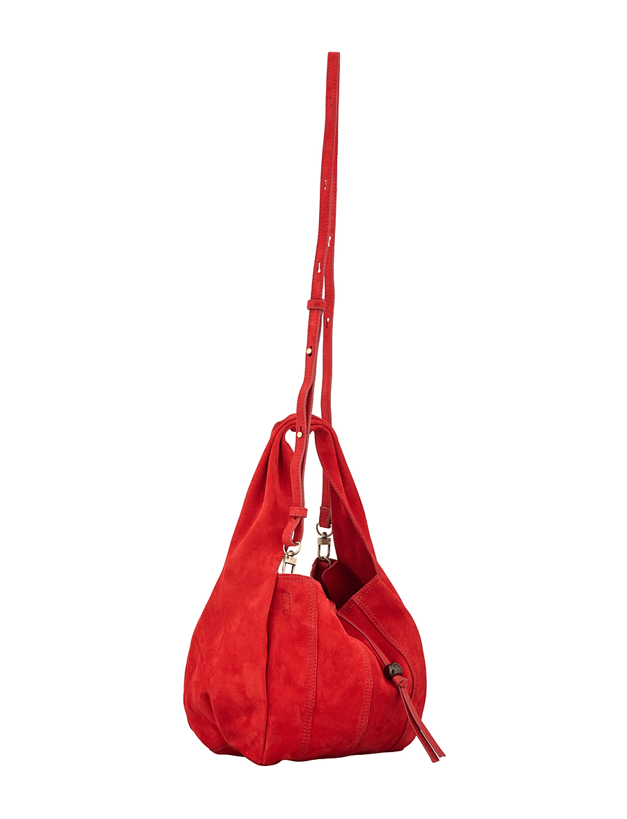 Becksöndergaard - Suede Panel Harper Bag - modetrender - adrenaline red - 1