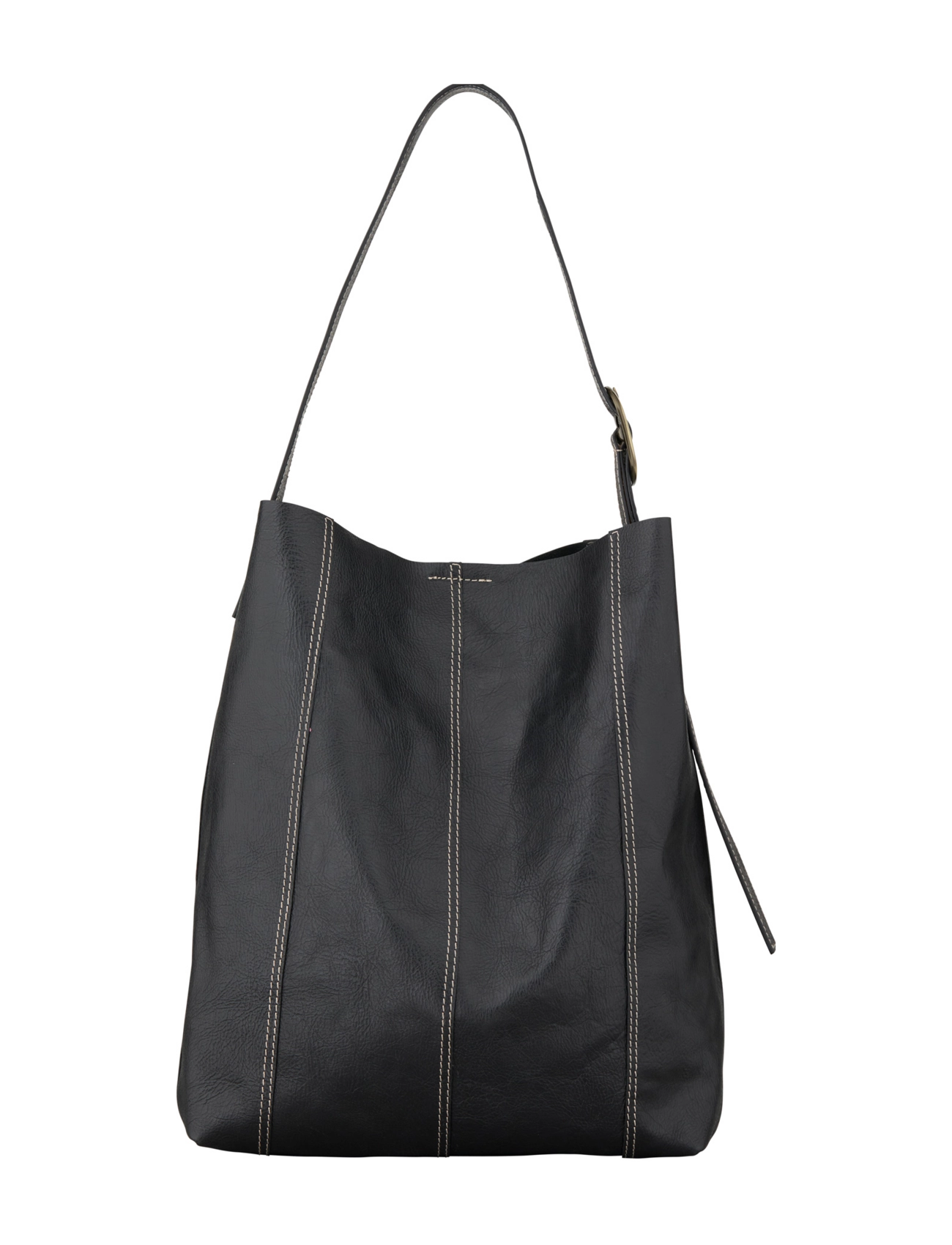 Panel Mae Buckle Bag - BLACK