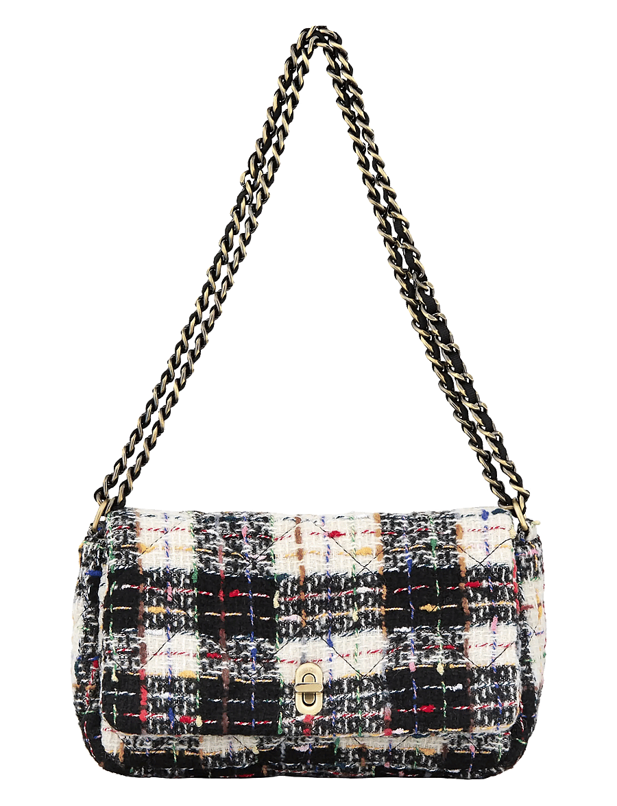 Becksöndergaard - Boucle Checked Hollis Bag - moetrendid - black - 0