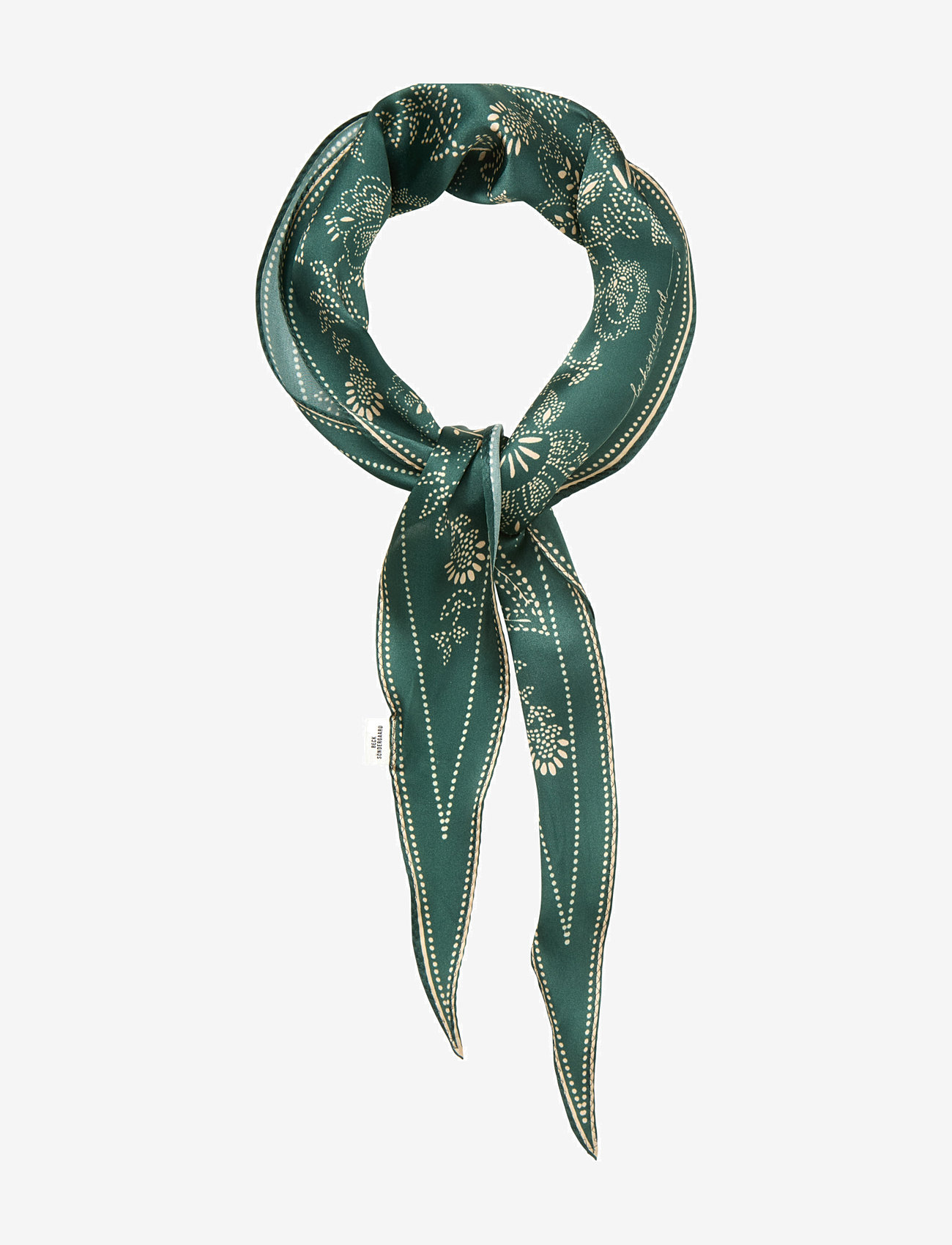 Becksöndergaard - Dotted Flora Diamond Scarf - topiary green - 1