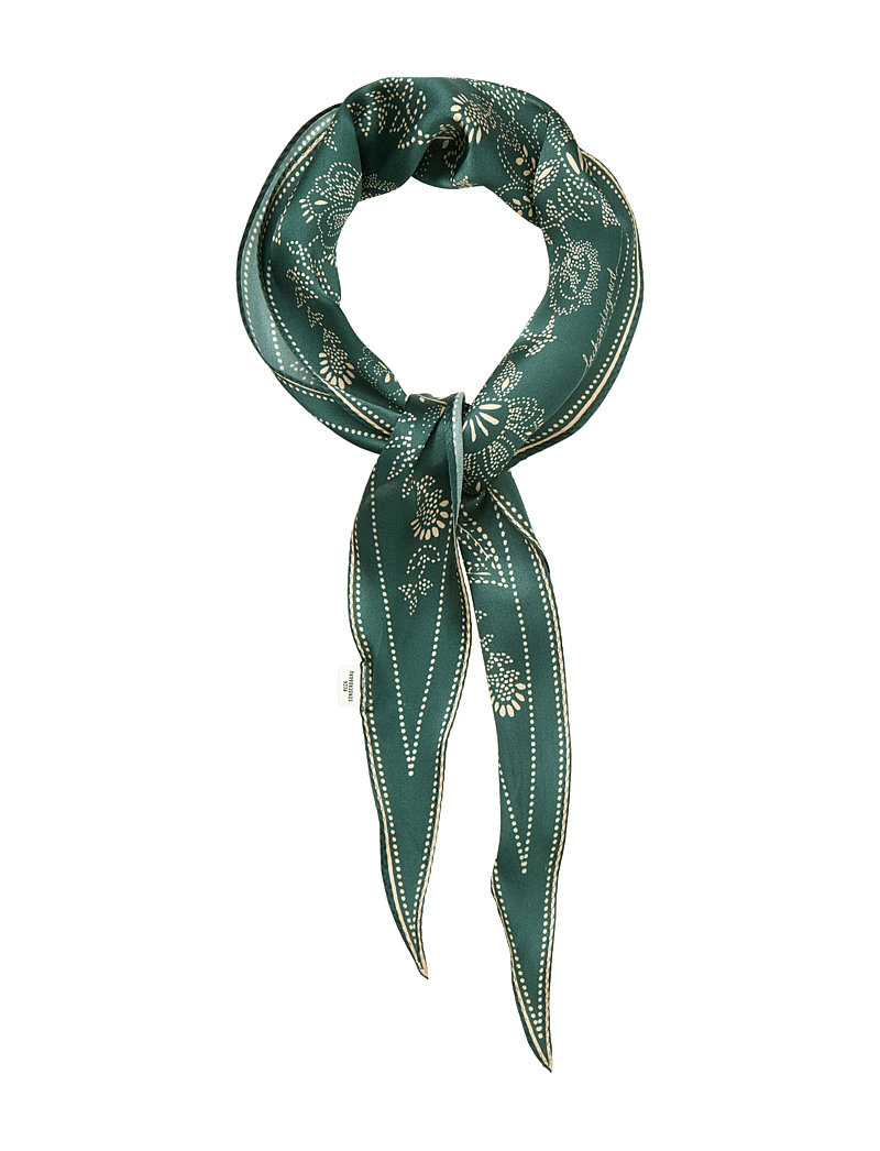 Becksöndergaard - Dotted Flora Diamond Scarf - topiary green - 1