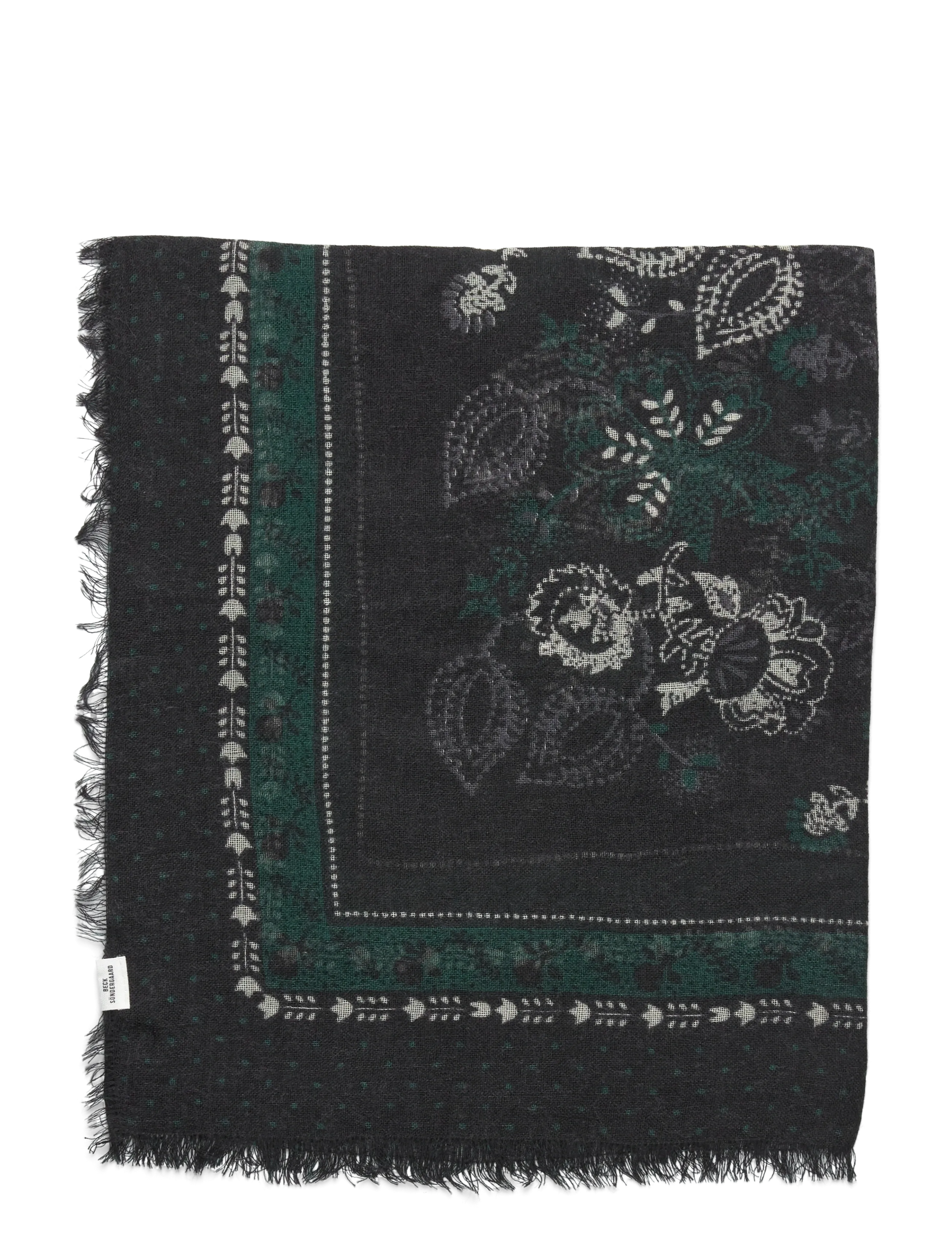 Becksöndergaard Dotted Flora Woo Scarf - Accessories - BLACK / black