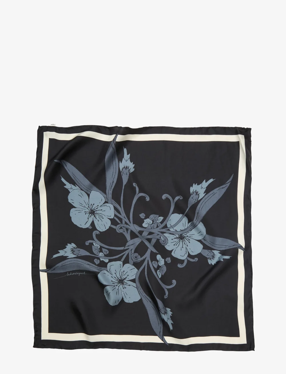 Becksöndergaard - Magna Flower Sia Scarf - fashion trends - black - 0