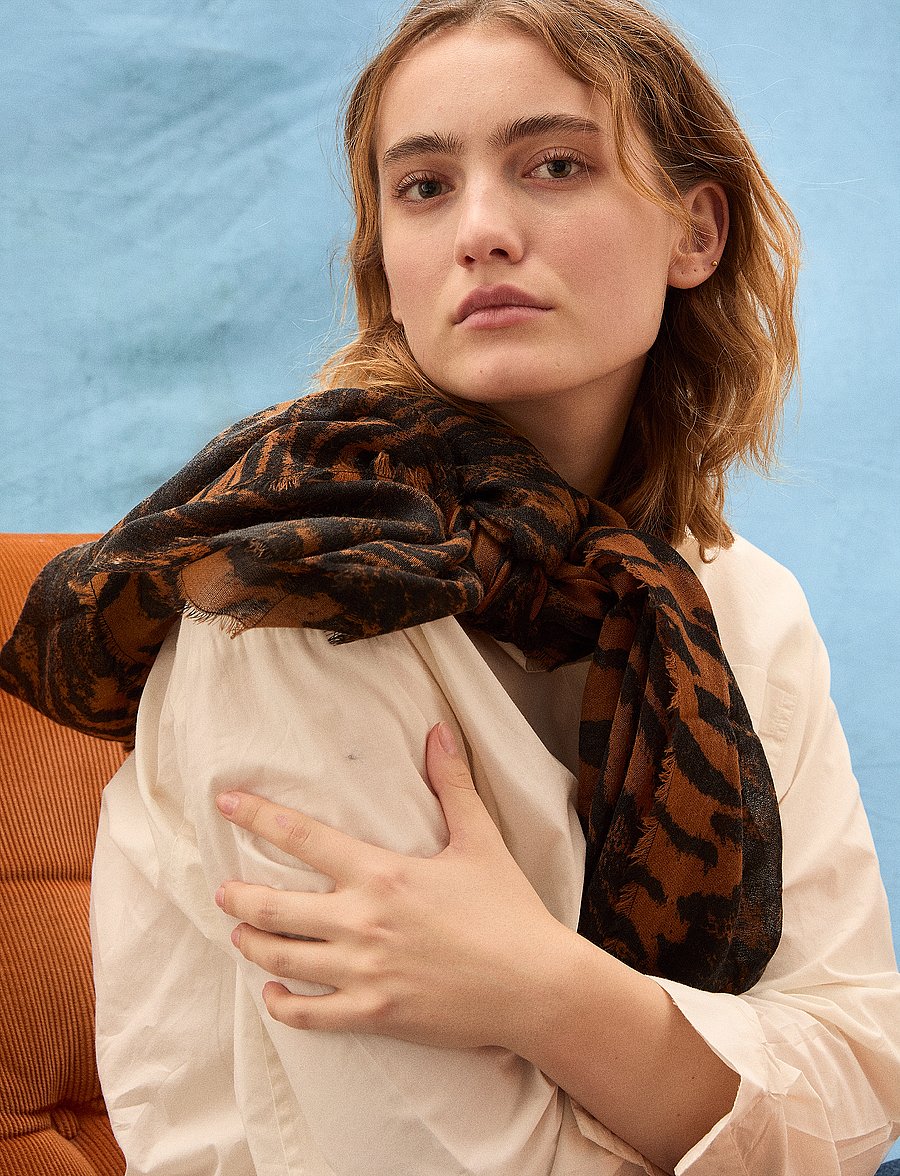 Becksöndergaard - Tigarea Woo Scarf - szaliki - brown sugar - 0