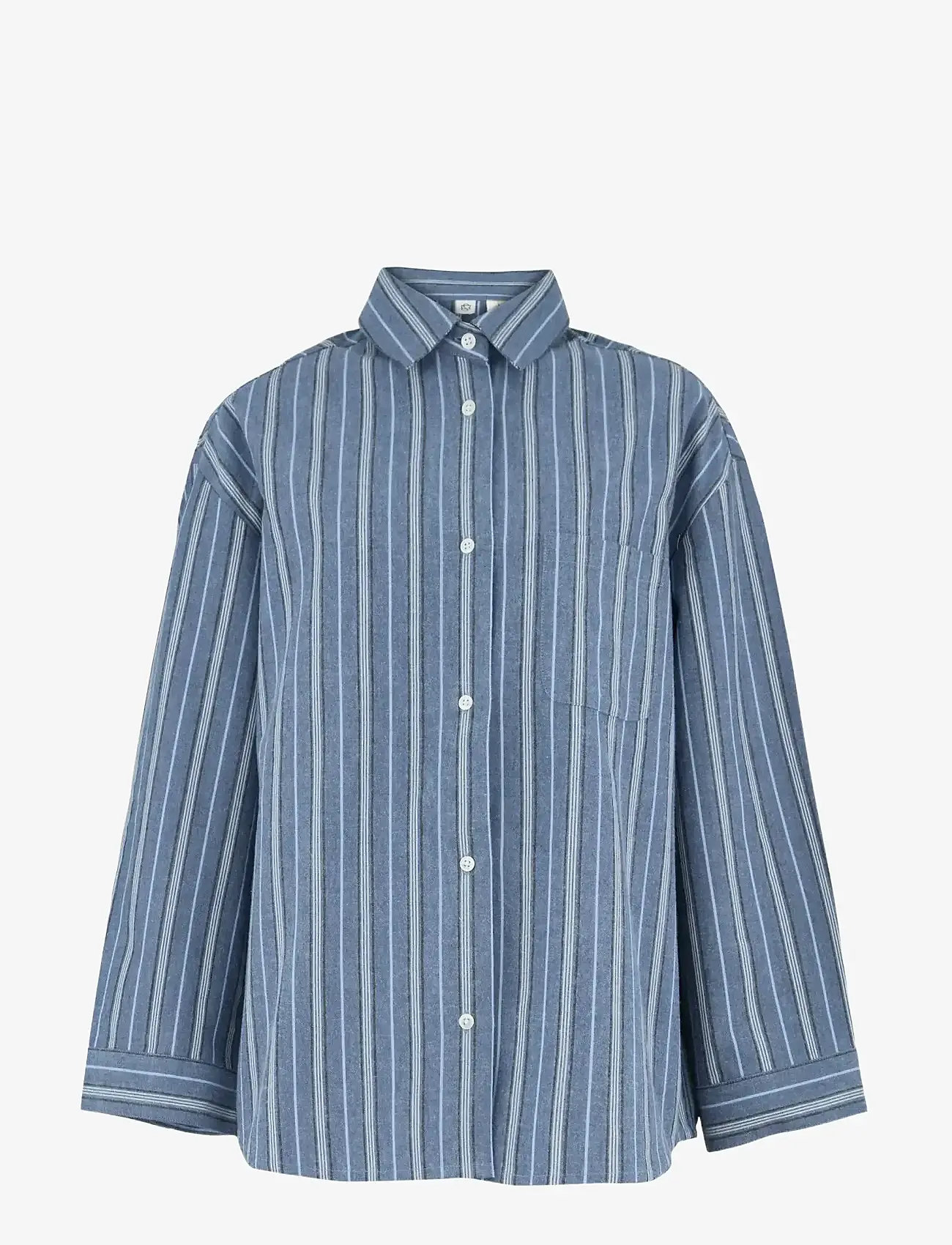 Becksöndergaard - Striped Flannel Pyjamas Set - pyjamas - blue/off-white - 1