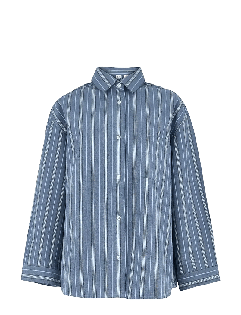 Becksöndergaard - Striped Flannel Pyjamas Set - pyjamas - blue/off-white - 1