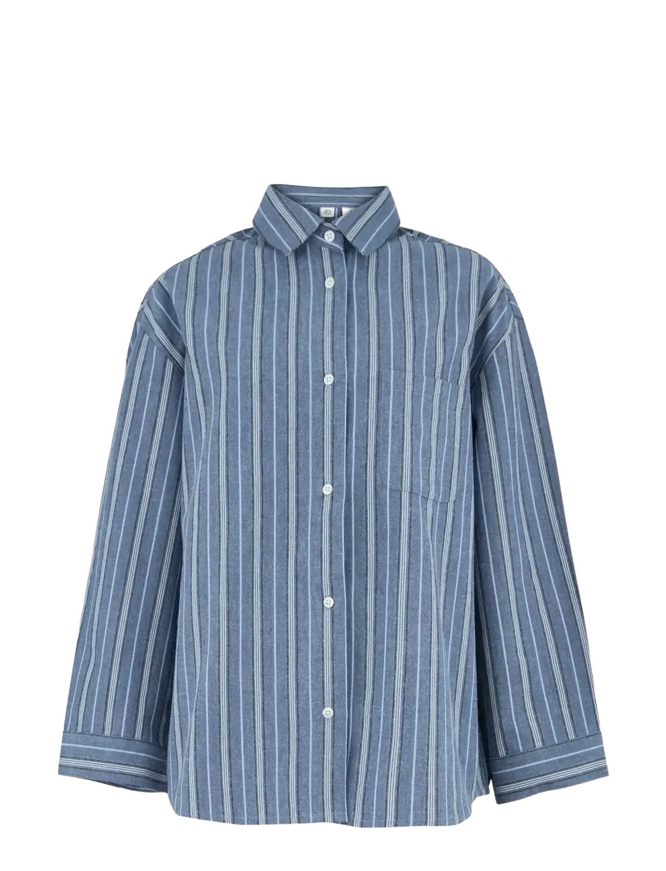 Becksöndergaard - Striped Flannel Pyjamas Set - pyjamas - blue/off-white - 1