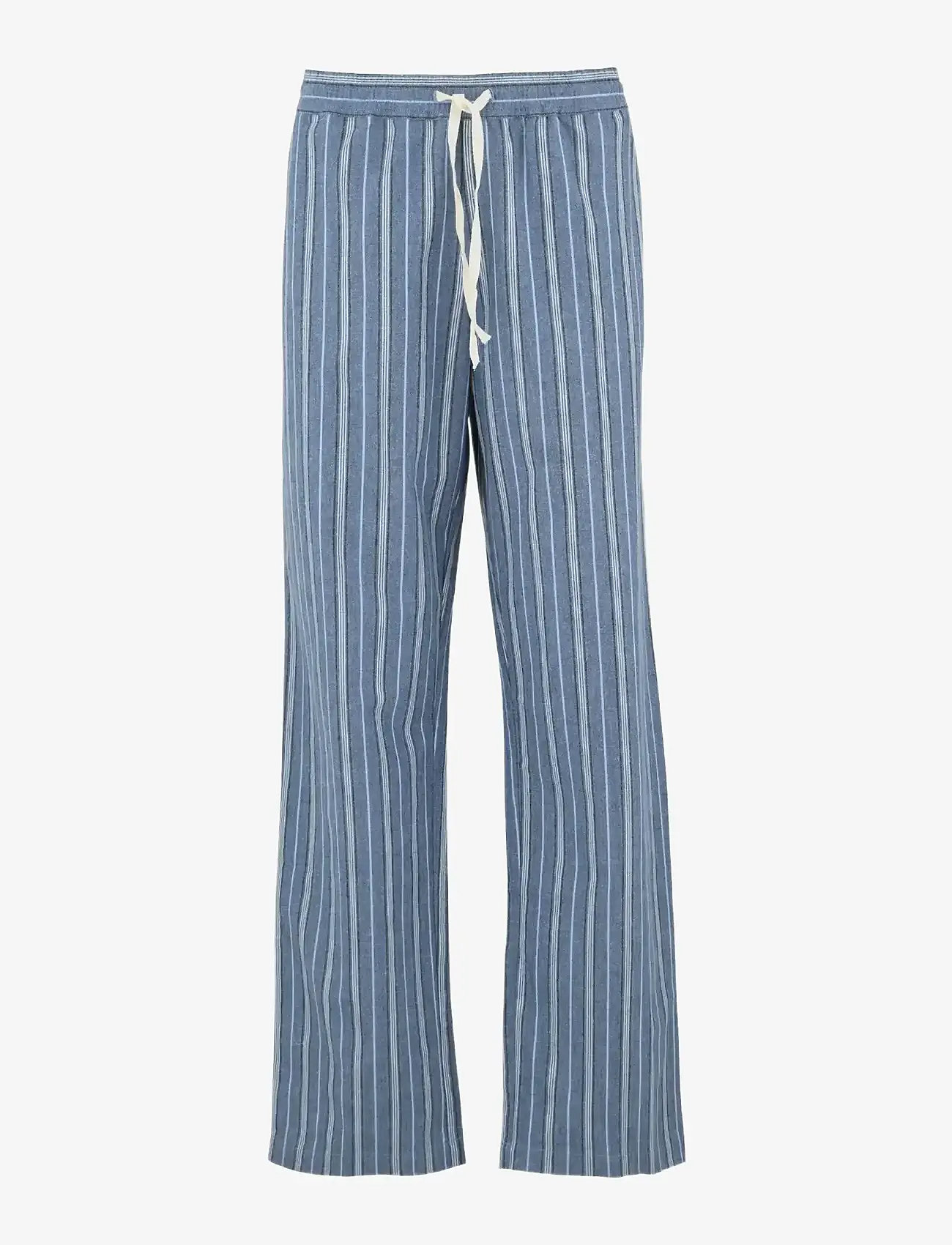 Becksöndergaard - Striped Flannel Pyjamas Set - pyjamas - blue/off-white - 2