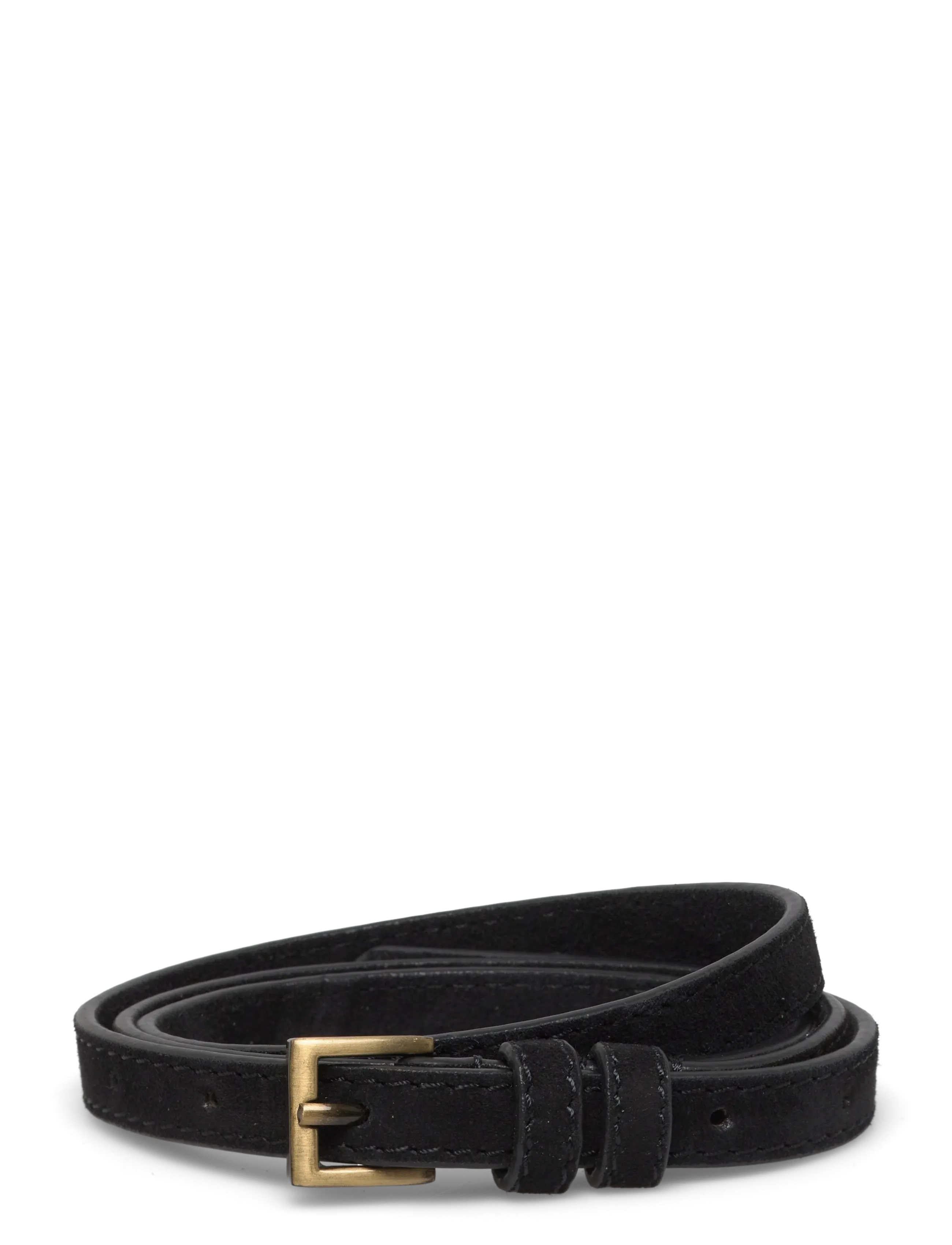 Suede Aria Leather Belt - BLACK