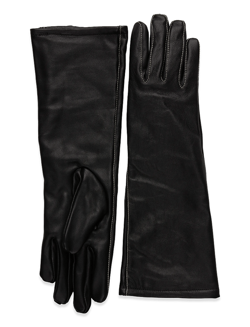 Becksöndergaard - Long Smooth Leather Gloves - sõrmikud - black - 0