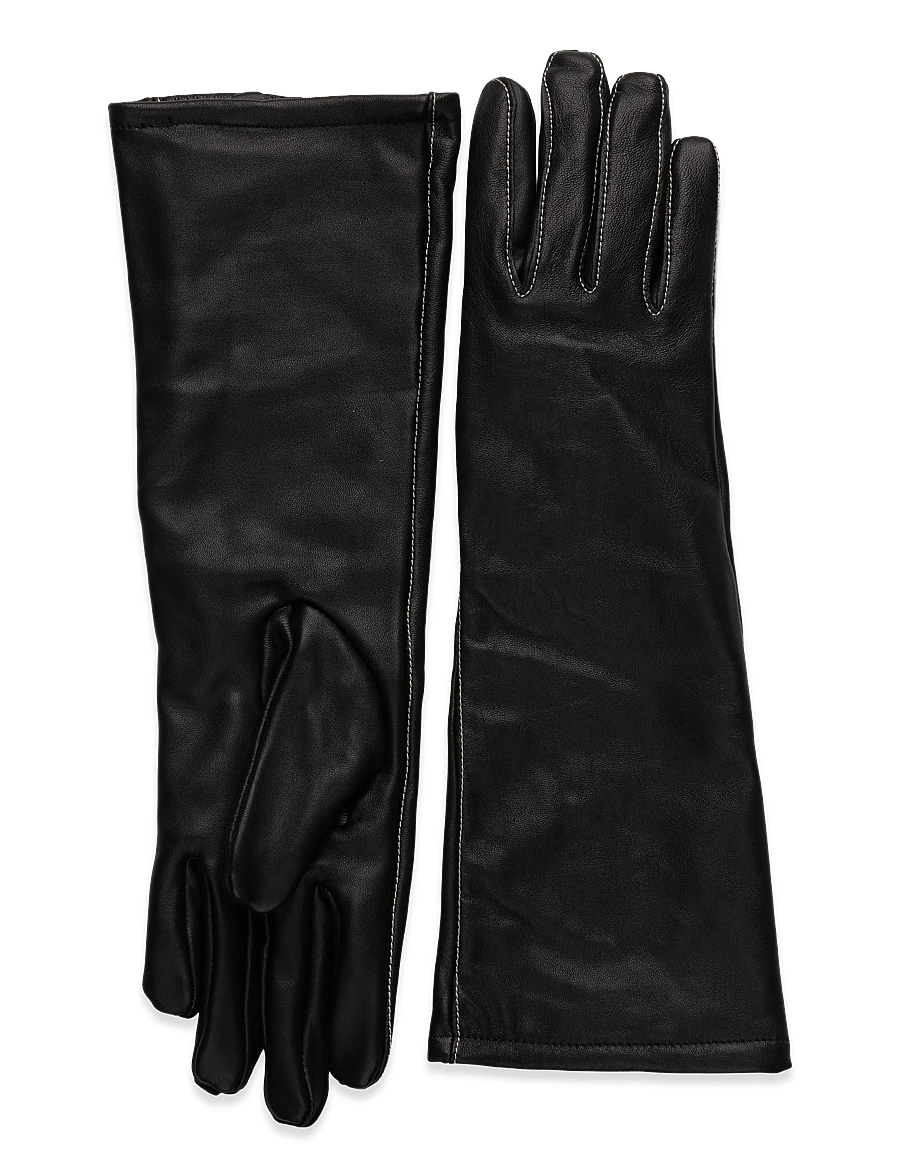 Becksöndergaard - Long Smooth Leather Gloves - leather gloves - black - 0