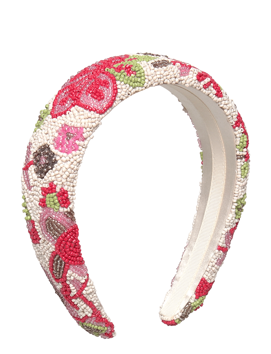Becksöndergaard - Bromflora Wide Beaded Hairbrace - plaukų lankeliai - birch white - 0