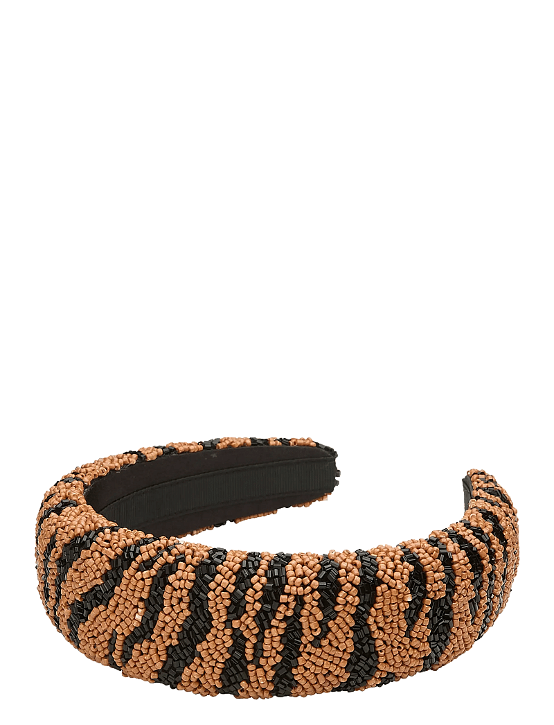 Becksöndergaard - Tigarea Wide Beaded Hairbrace - matu lentes - brown sugar - 1