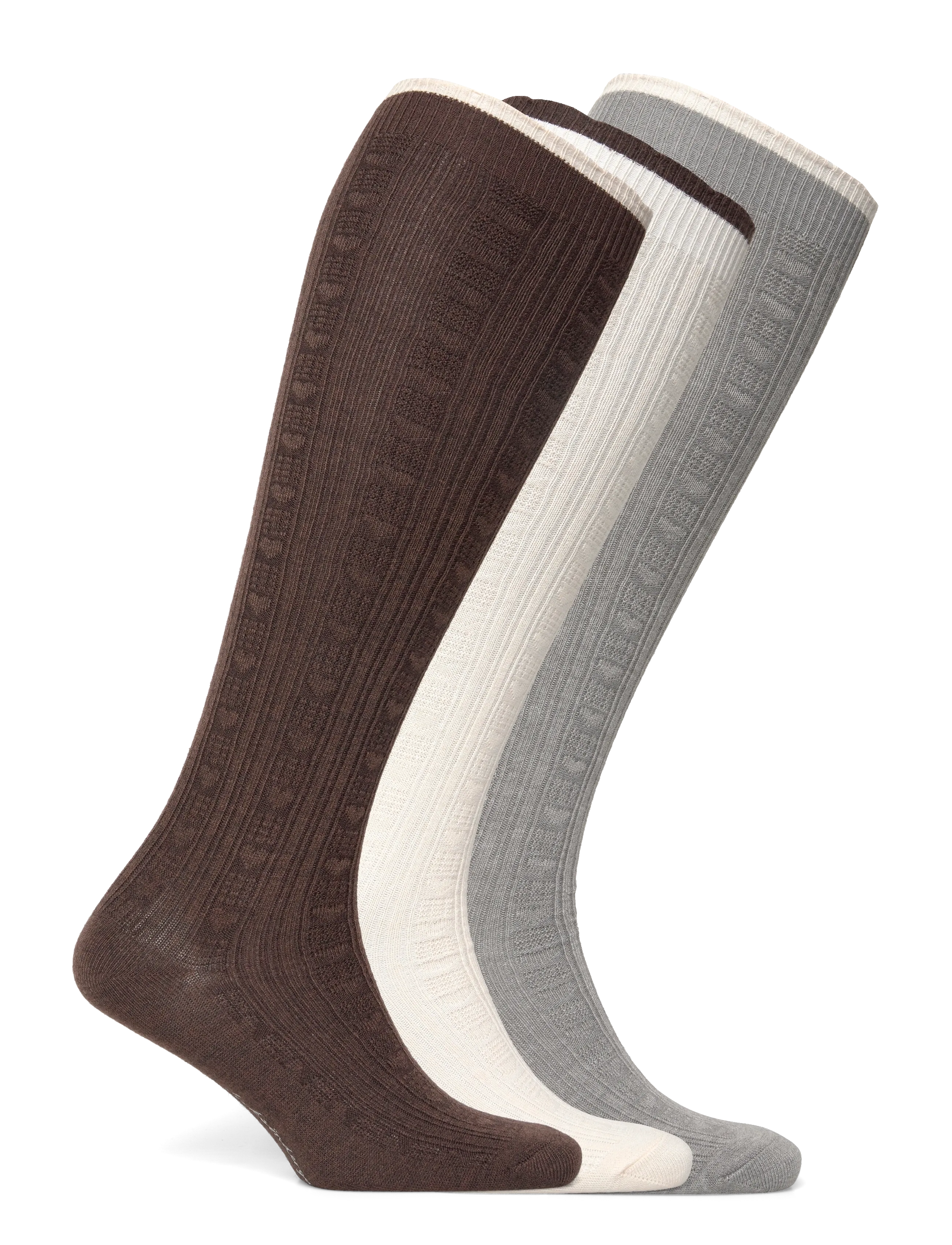 Becksöndergaard - Scallop Knee Sock 3 Pack - brown/off-white/grey - 1