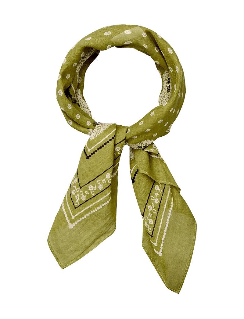 Becksöndergaard - Lacia Cotta Scarf - moetrendid - golden cypress green - 1