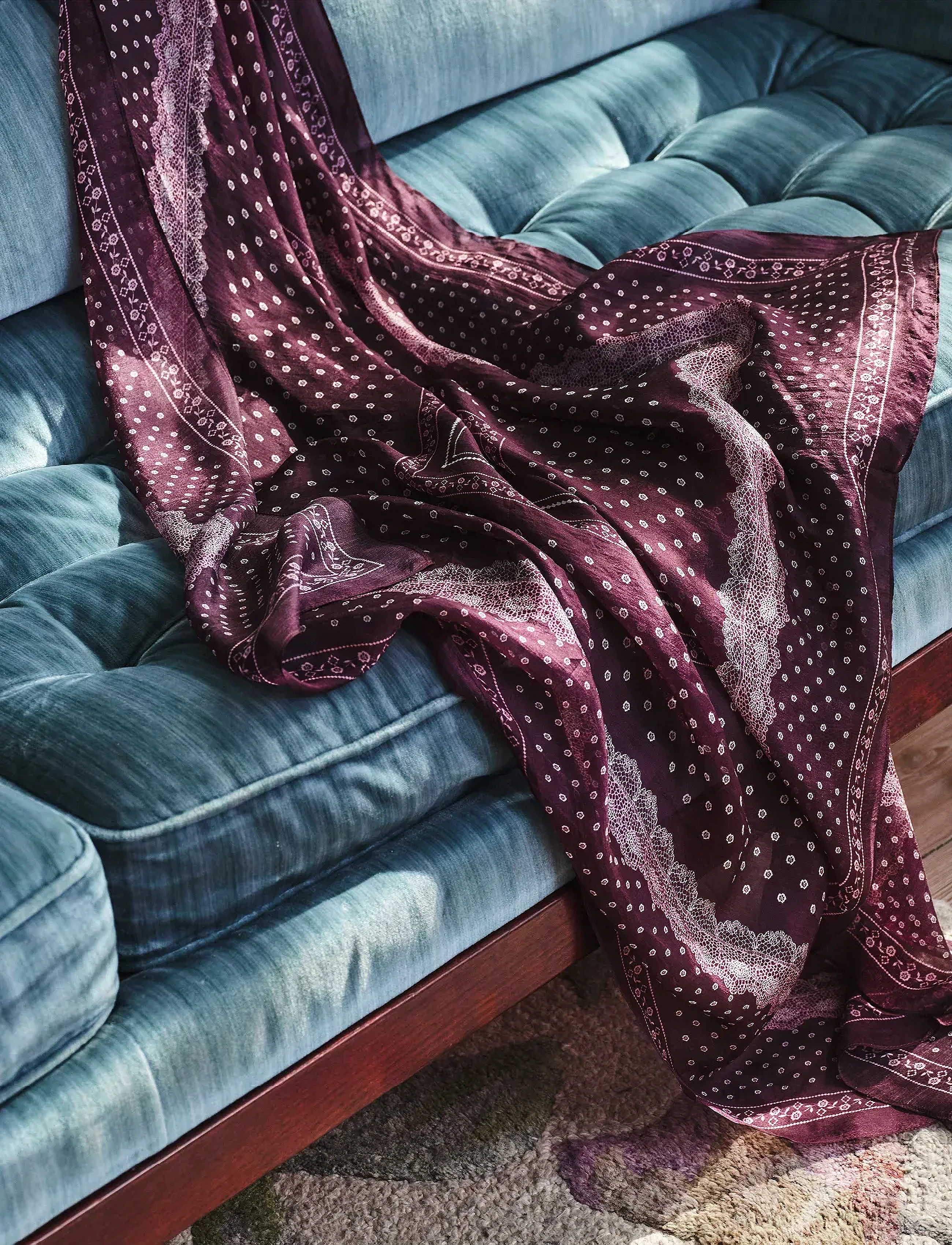Becksöndergaard - Lacia Tabby Sia Scarf - sjalar - fig red - 3
