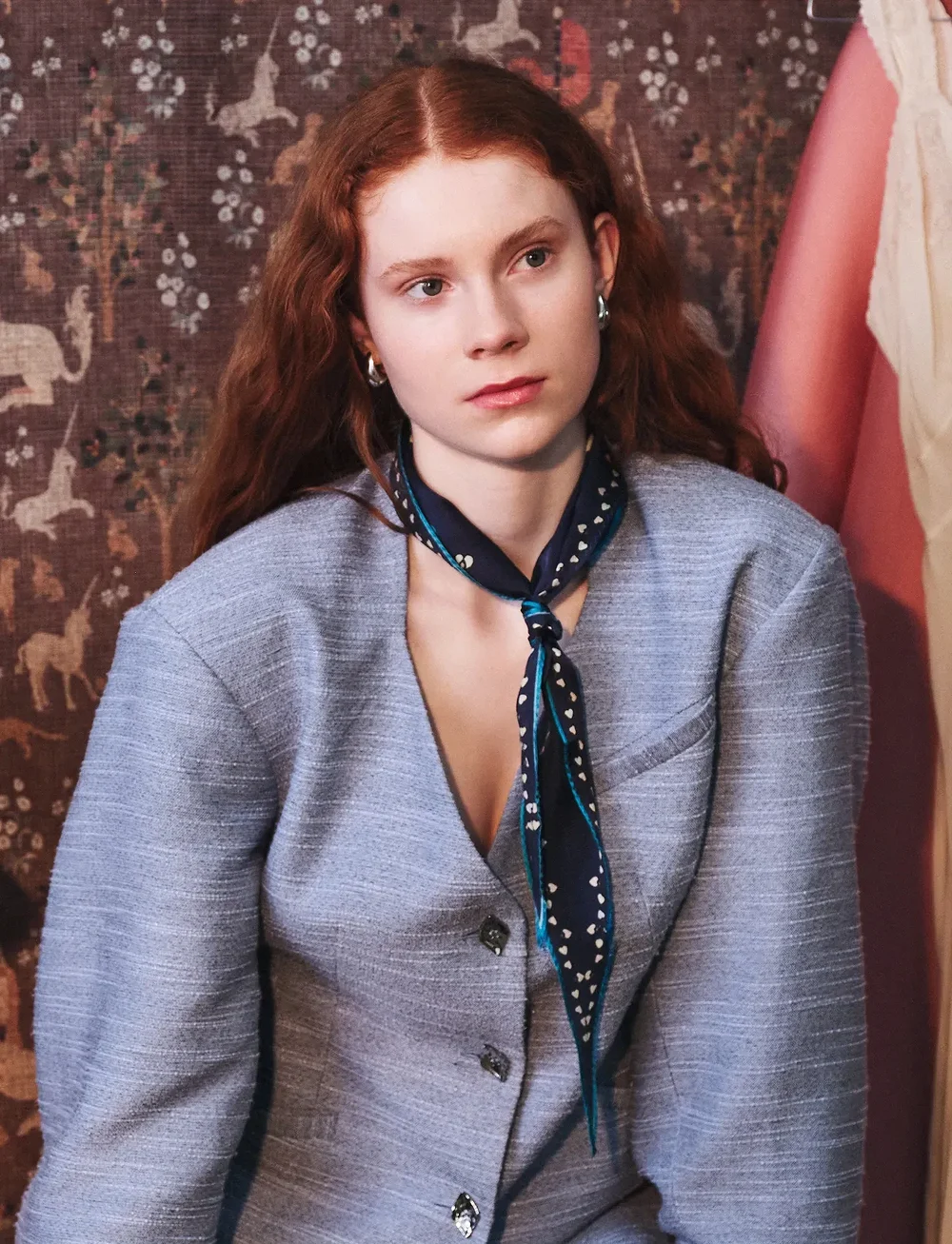 Becksöndergaard - Fairygard Diamond Scarf - modetrends - navy blazer - 0