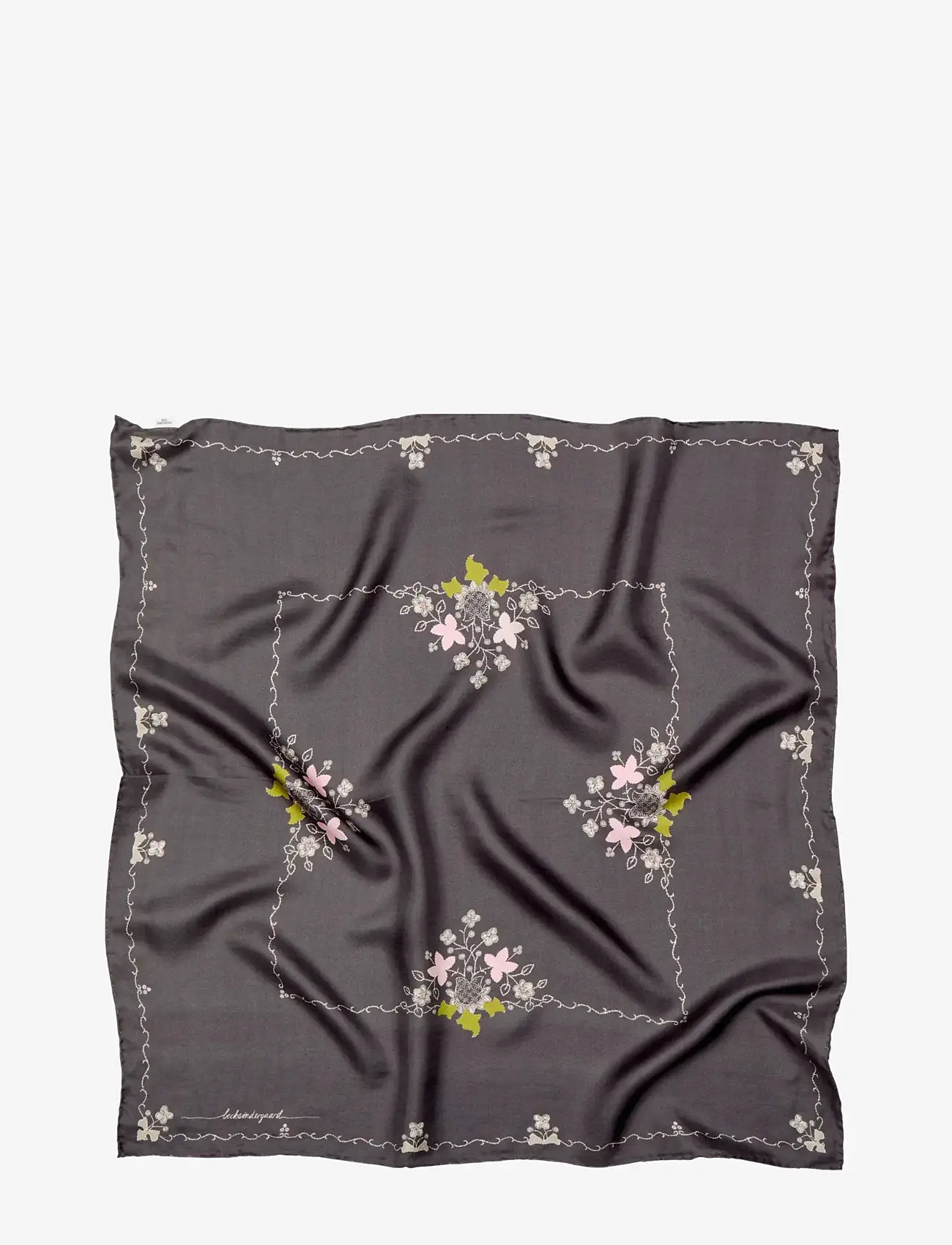 Becksöndergaard - Brodaria Sia Scarf - tynde tørklæder - forged iron gray - 1