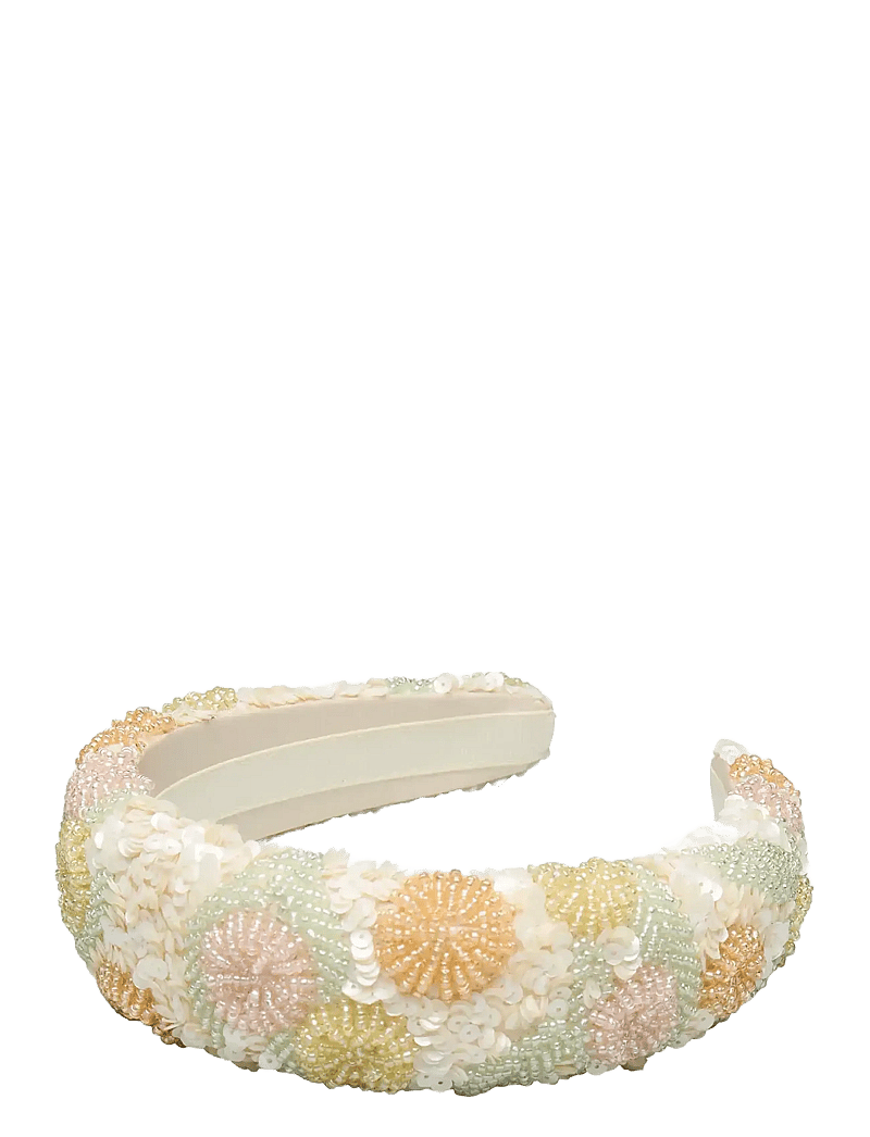 Becksöndergaard - Carna Wide Beaded Hairbrace - hårband & diadem - birch white - 1