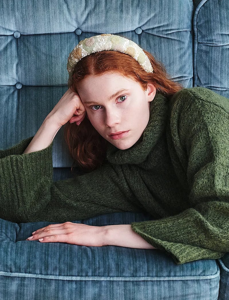 Becksöndergaard - Carna Wide Beaded Hairbrace - hårband & diadem - birch white - 0