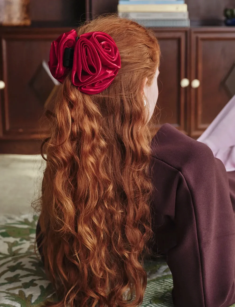 Becksöndergaard - Organza Flower Hair Claw - hiusklipsit - tibetan red - 0