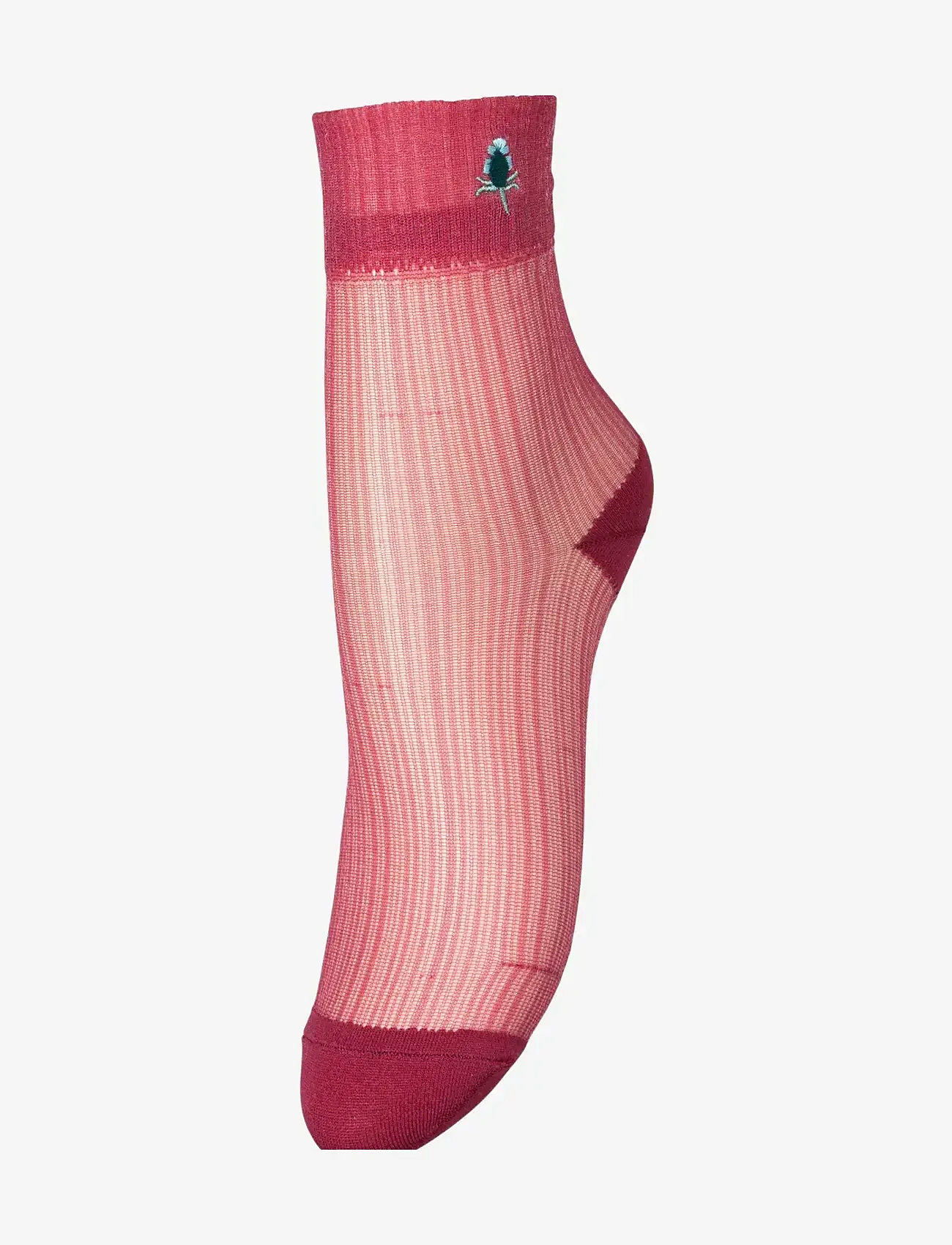 Becksöndergaard - Bloomy Sheer Sock - vanliga strumpor - deep claret red - 0