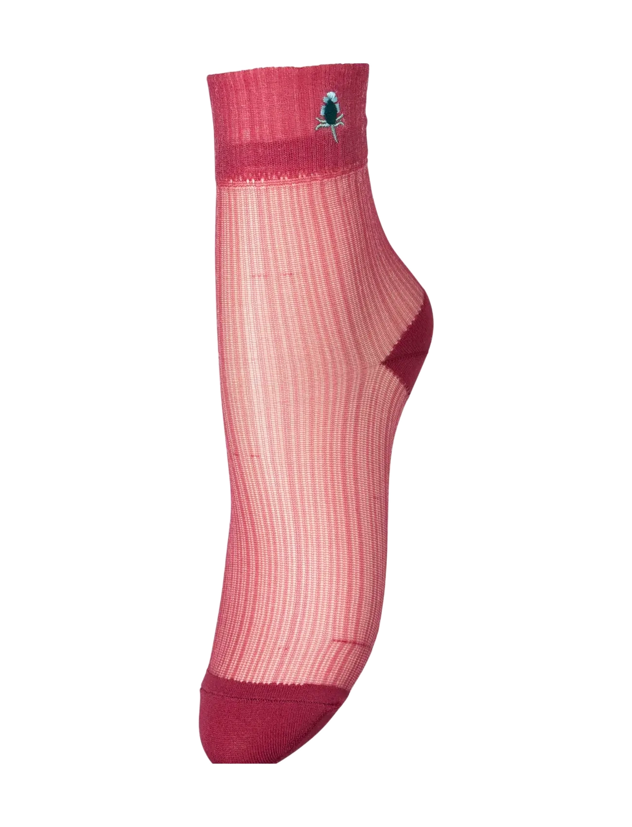 Becksöndergaard Bloomy Sheer Sock - Almindelige strømper - DEEP CLARET RED / pink/rose