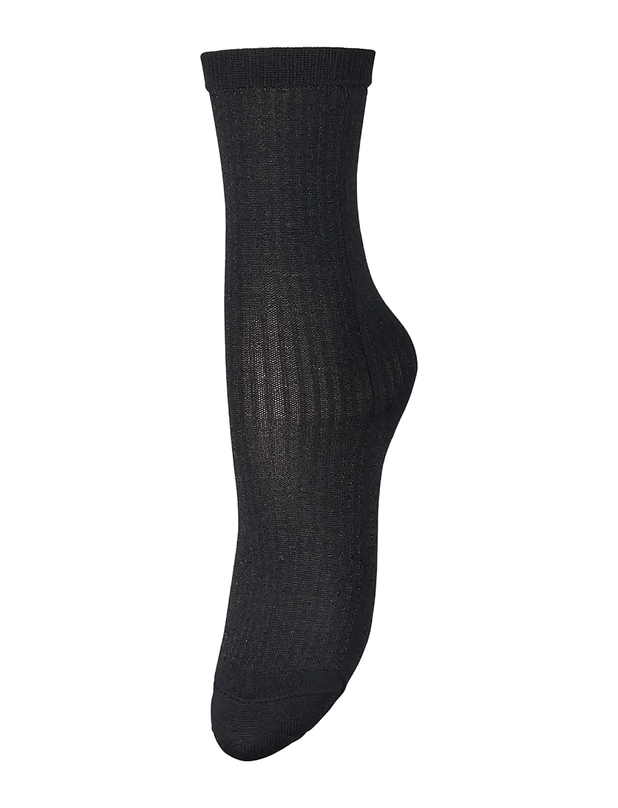 Becksöndergaard - Stripy Glitter Sock - vanliga strumpor - black - 0