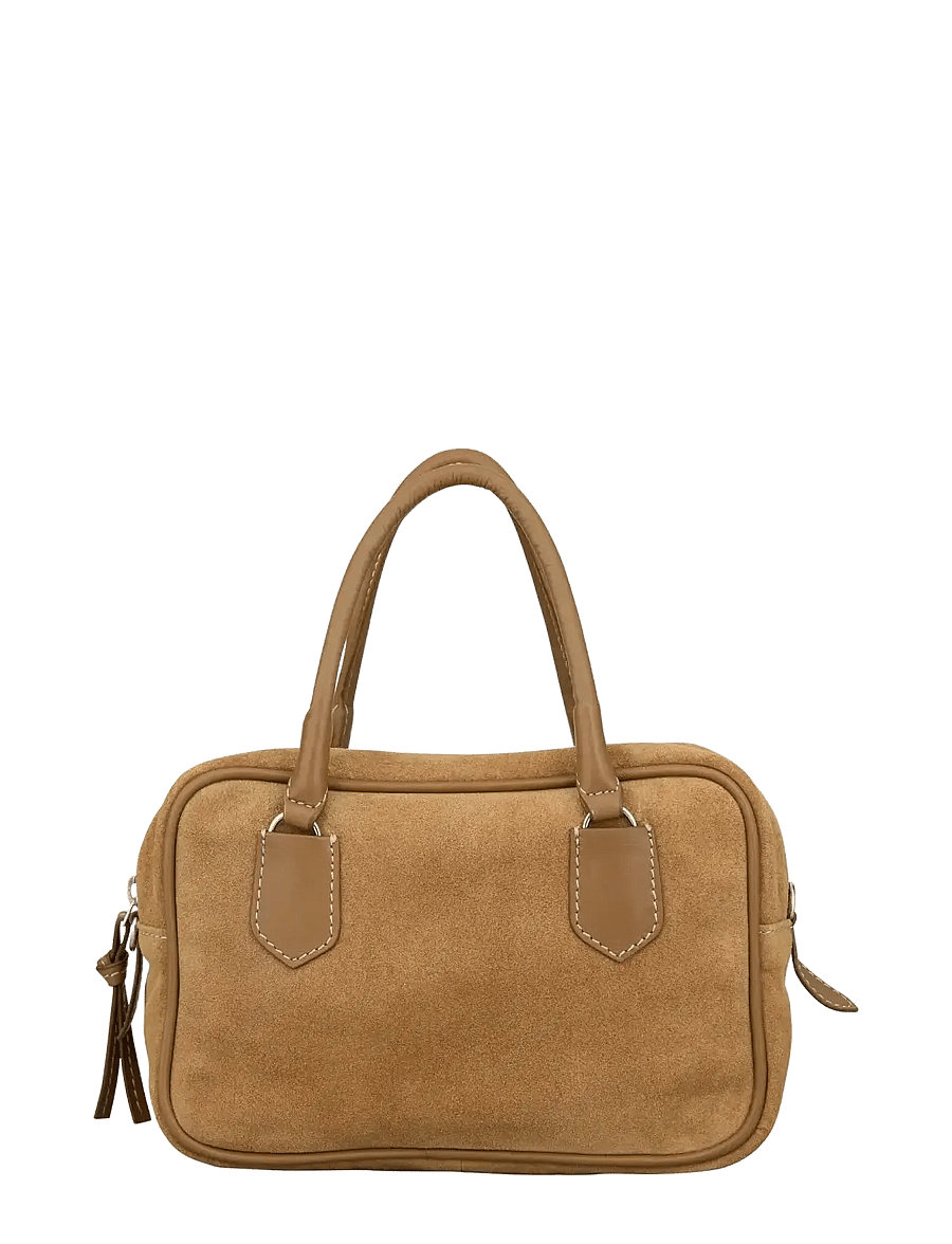 Becksöndergaard - Suede Bree Bag - top handle tasker - almond brown - 0