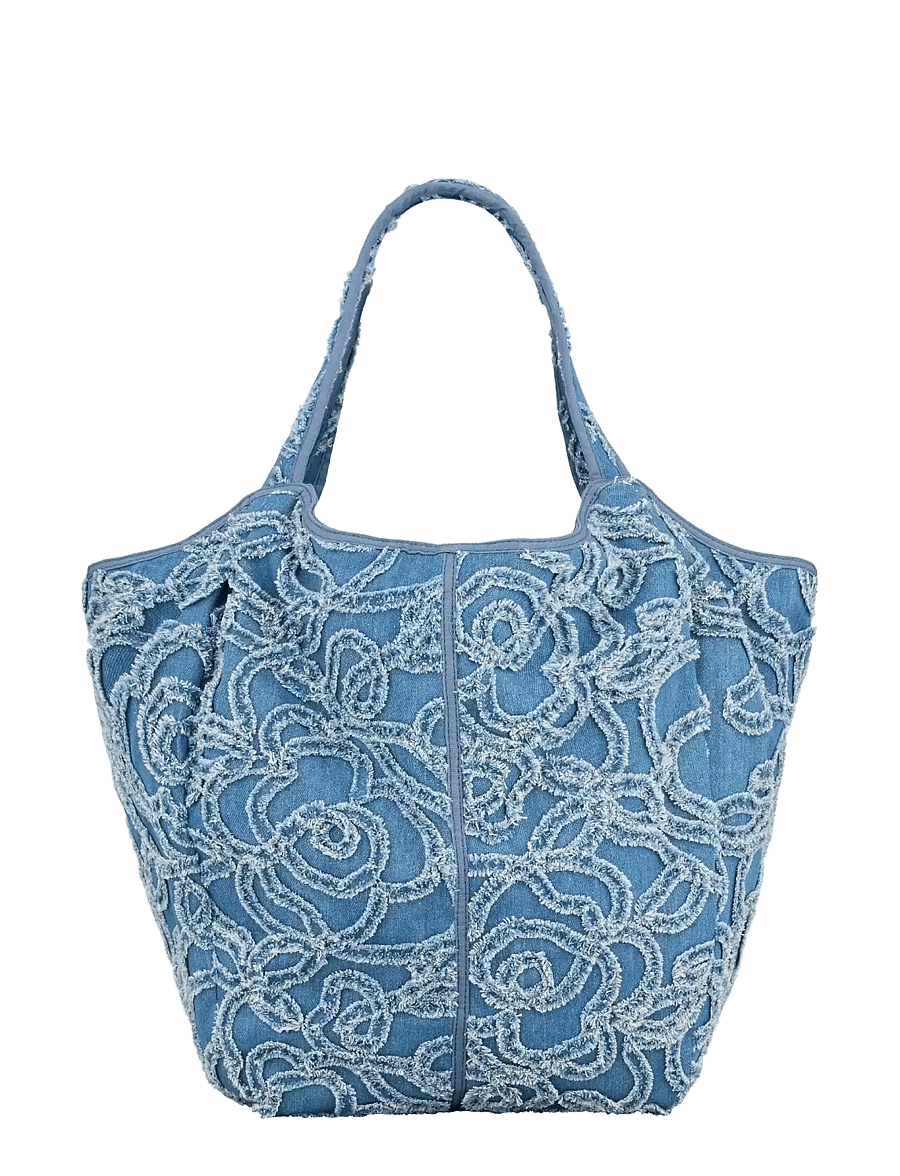 Becksöndergaard - Flowa Denima Raika Bag - tote bags - denim - 0