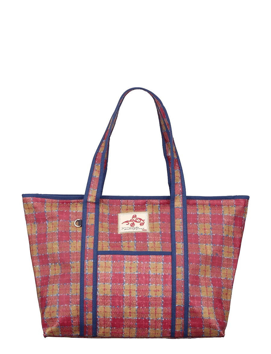 Becksöndergaard - Checky Coated Aubrey Bag - tote bags - pompeian red - 1