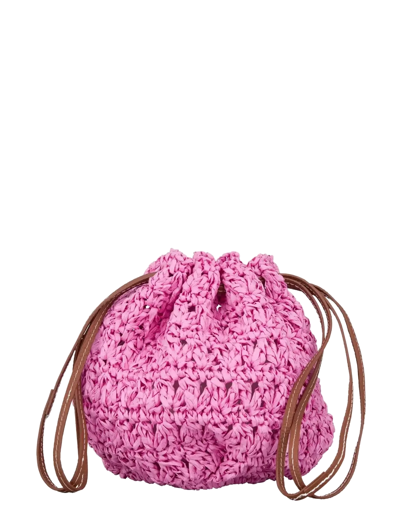 Becksöndergaard Mesh Straw Bina Bag, Kvinder, Strå Snøretaske, Pink, Str: ONE SIZE