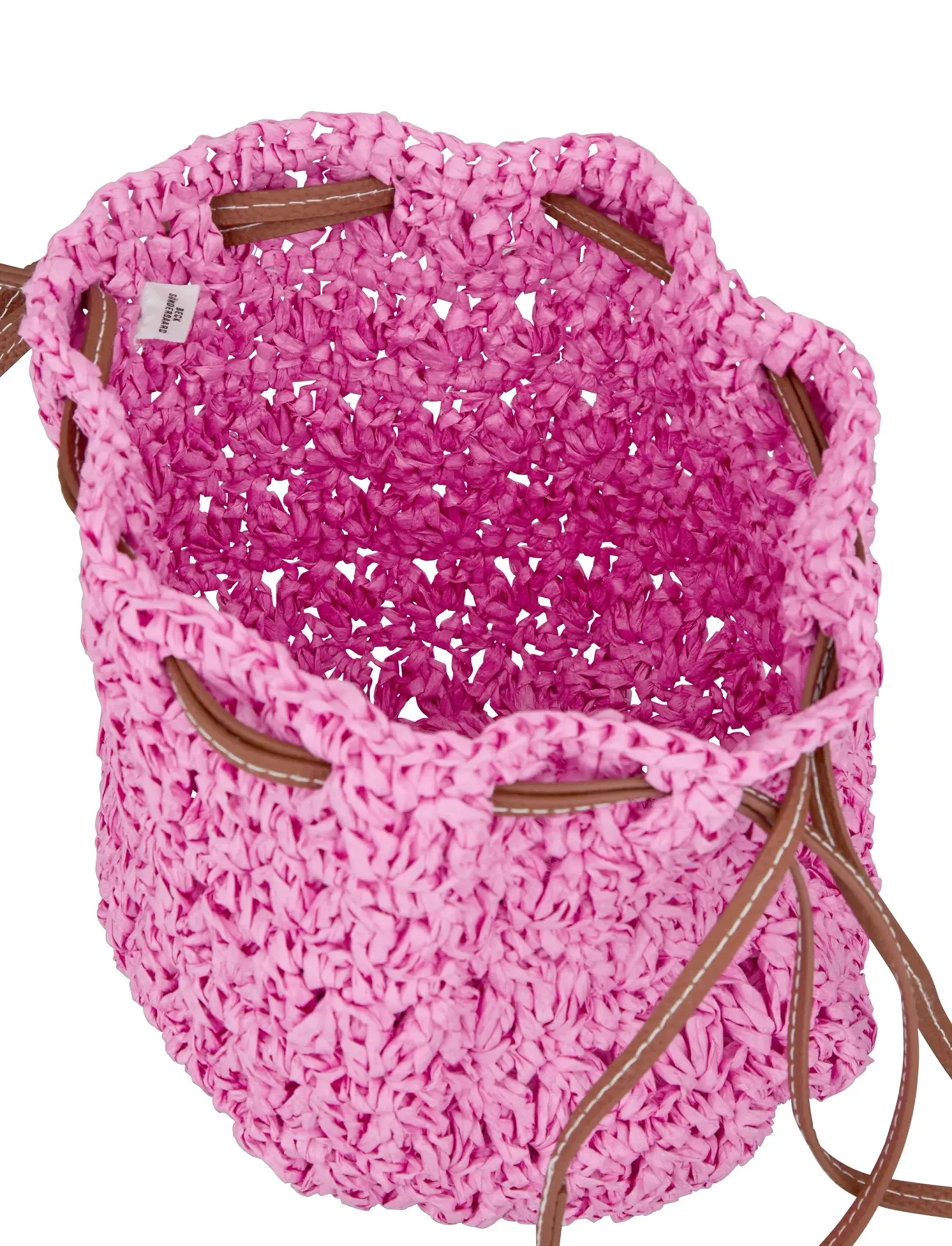 Becksöndergaard - Mesh Straw Bina Bag - modetrends - cashmere rose - 1
