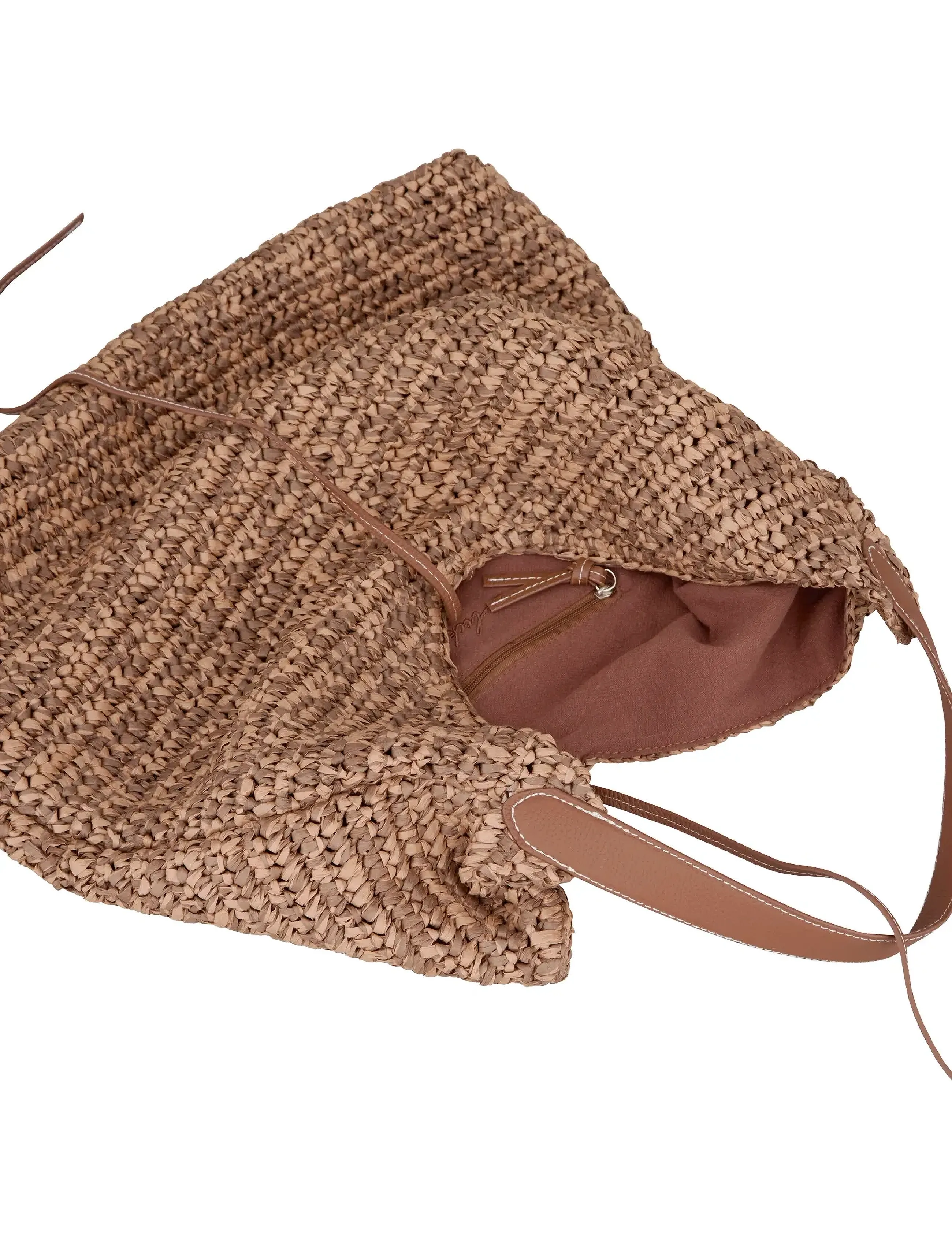 Becksöndergaard - Paper Straw Siena Bag - modetrends - mocha brown - 1