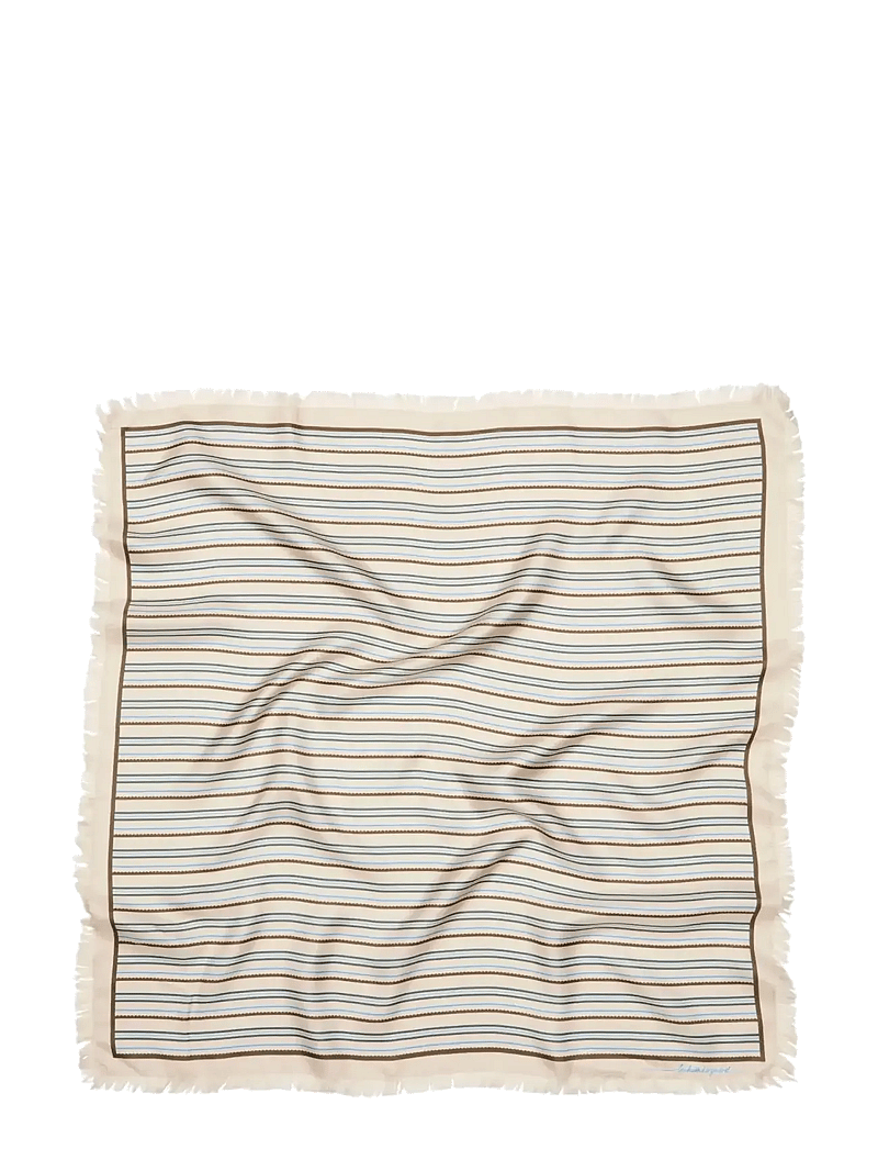 Becksöndergaard - Scallopia Striped Sia Scarf - sjalar - birch white - 1