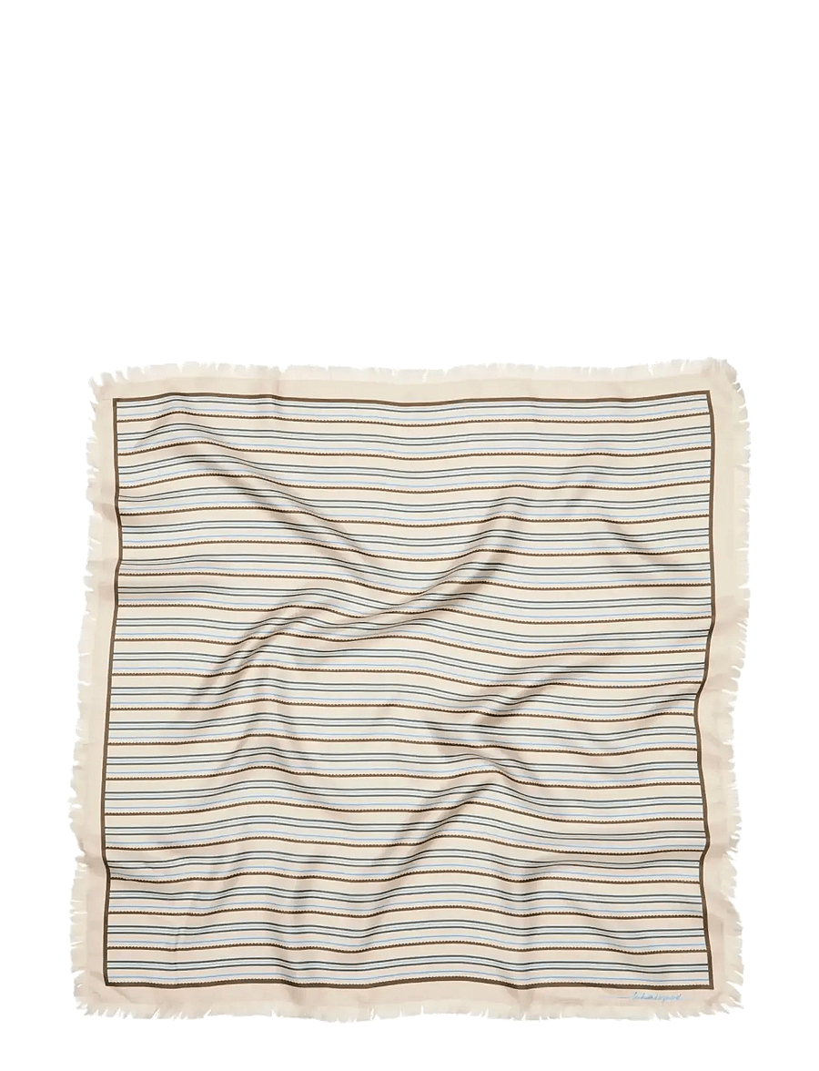 Becksöndergaard - Scallopia Striped Sia Scarf - sjalar - birch white - 1