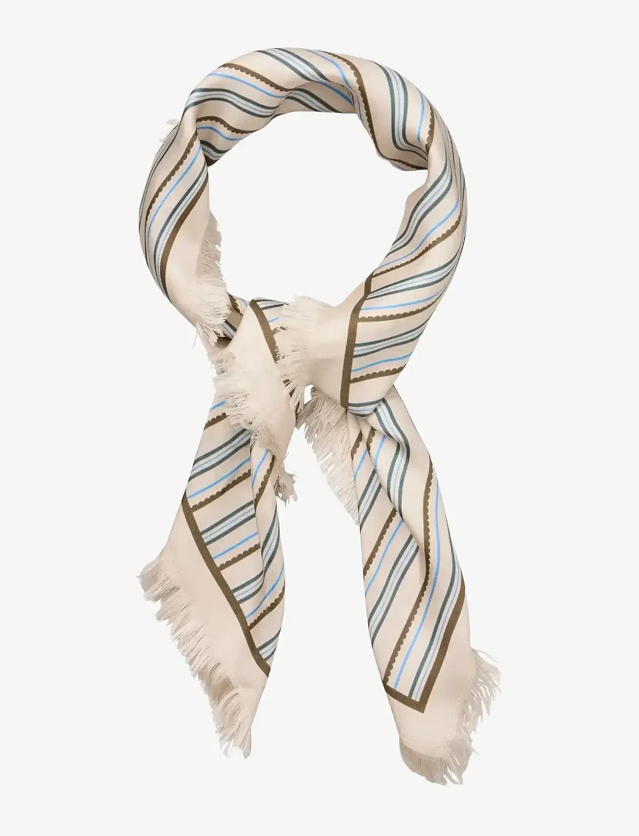 Becksöndergaard - Scallopia Striped Sia Scarf - sjalar - birch white - 2