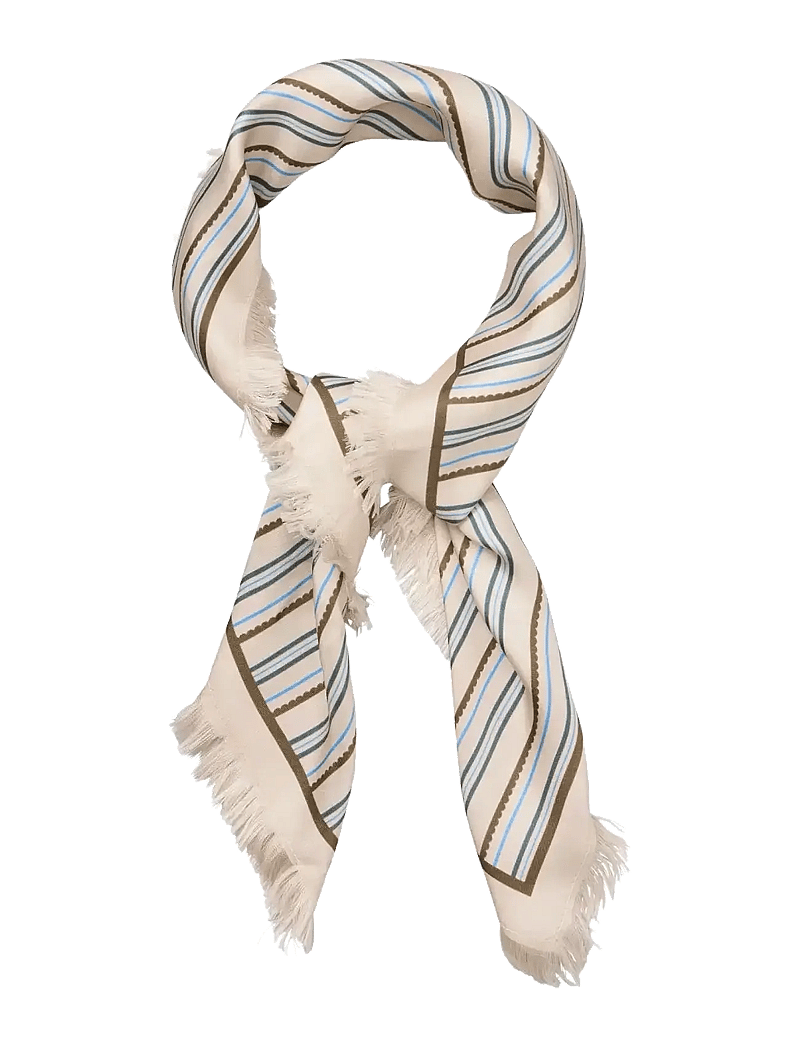 Becksöndergaard - Scallopia Striped Sia Scarf - sjalar - birch white - 2