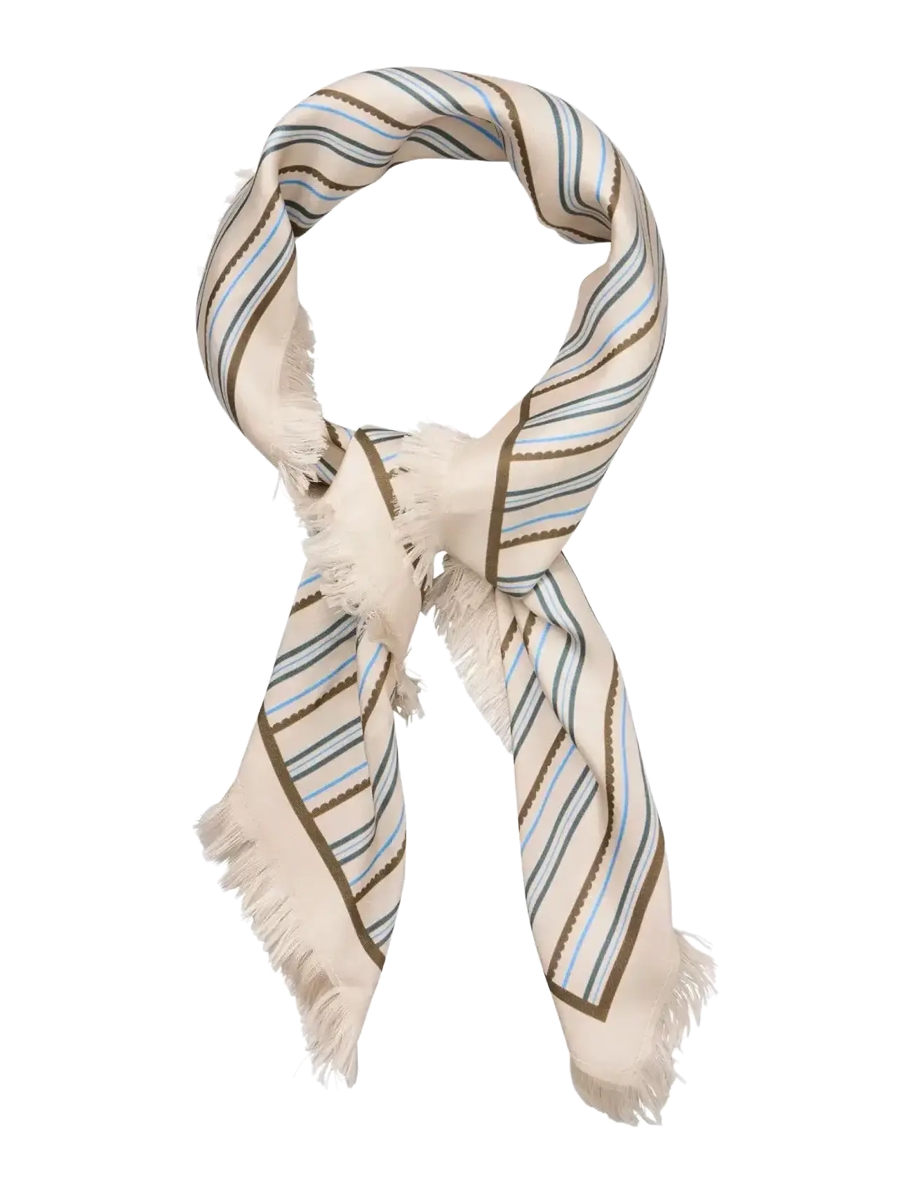 Becksöndergaard - Scallopia Striped Sia Scarf - modetrends - birch white - 2