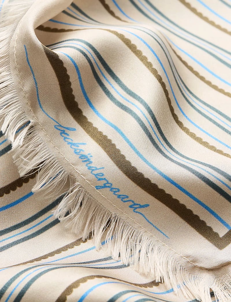 Becksöndergaard - Scallopia Striped Sia Scarf - sjalar - birch white - 3