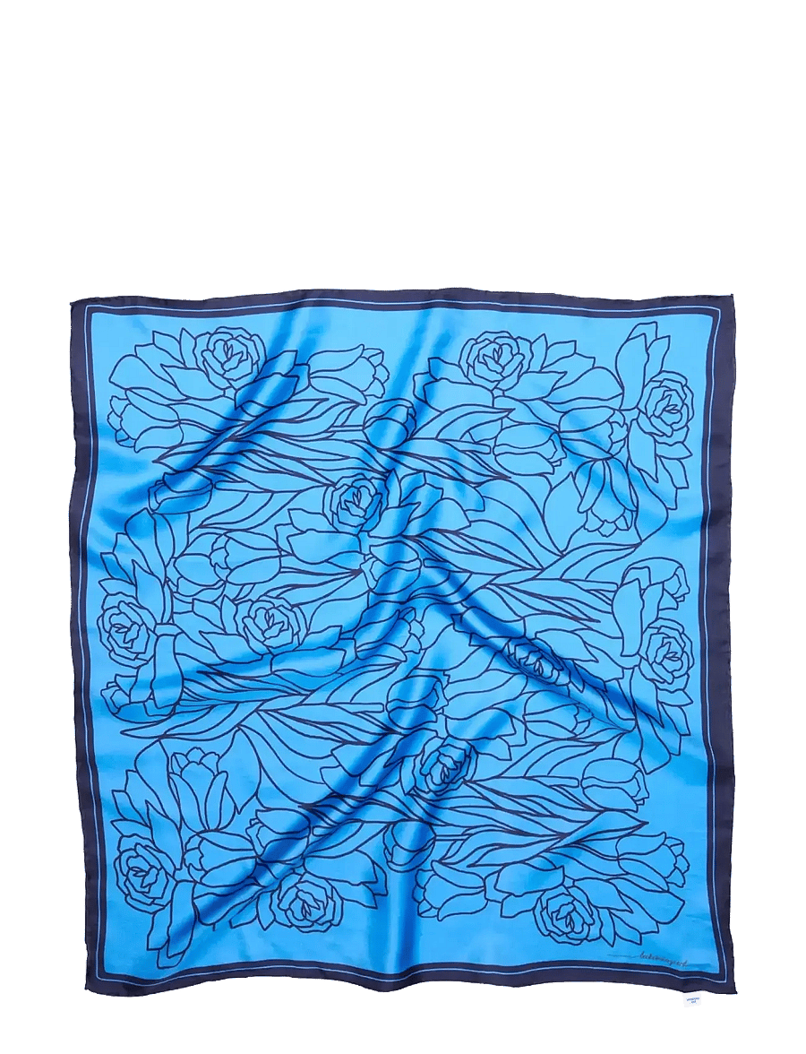 Becksöndergaard - Stencia Tulip Sia Scarf - kerged sallid - azure blue - 1