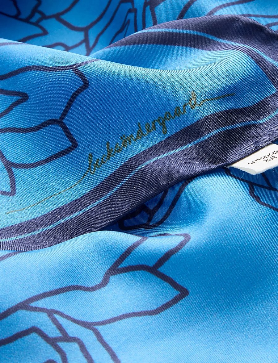 Becksöndergaard - Stencia Tulip Sia Scarf - kerged sallid - azure blue - 3