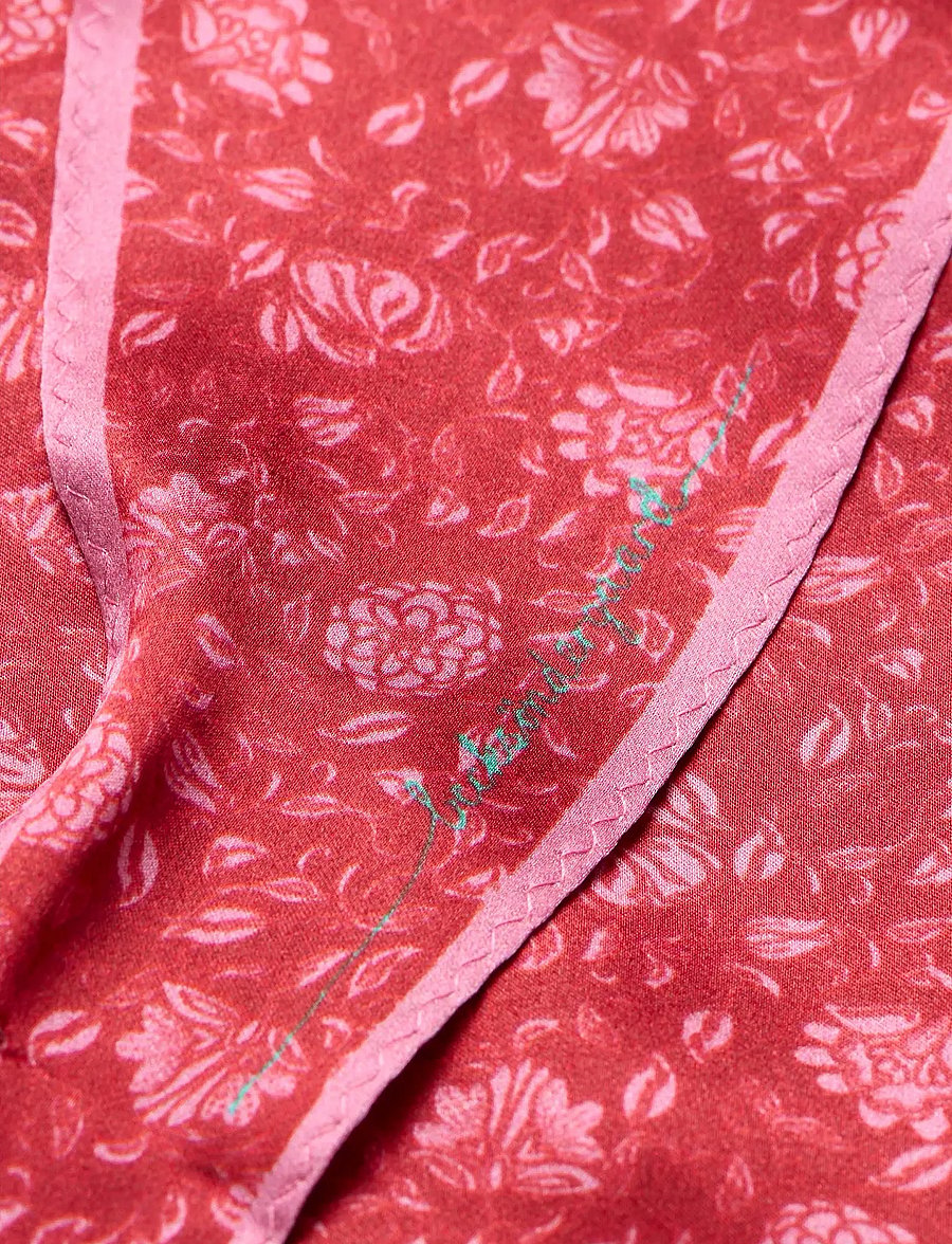 Becksöndergaard - Asflora Diamond Scarf - modetrends - garnet red - 2